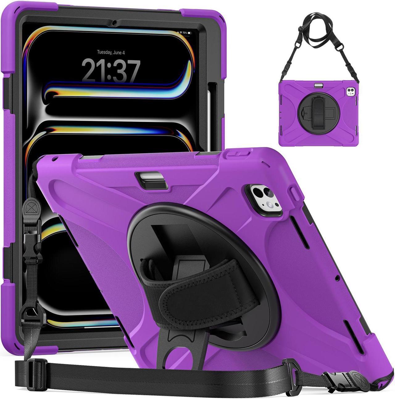 TYJKeJi Case Fashion Protective Case Stander Case for iPad Pro 13 Inch M4 2024 (7th Gen) Released (Purple)