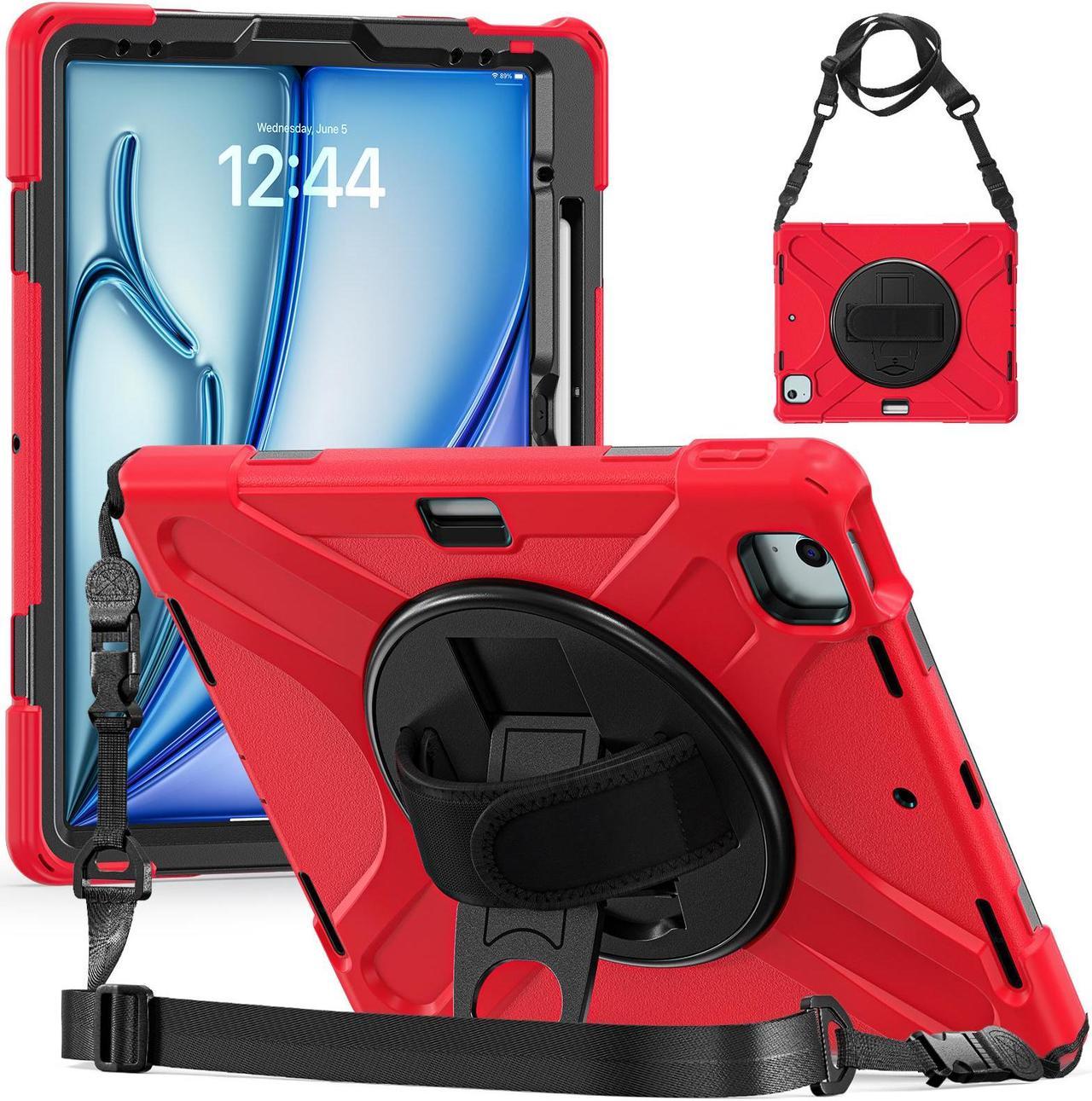 TYJKeJi Case Fashion Protective Case With Stander Case for iPad Air 13 Inch 2024 (Red)