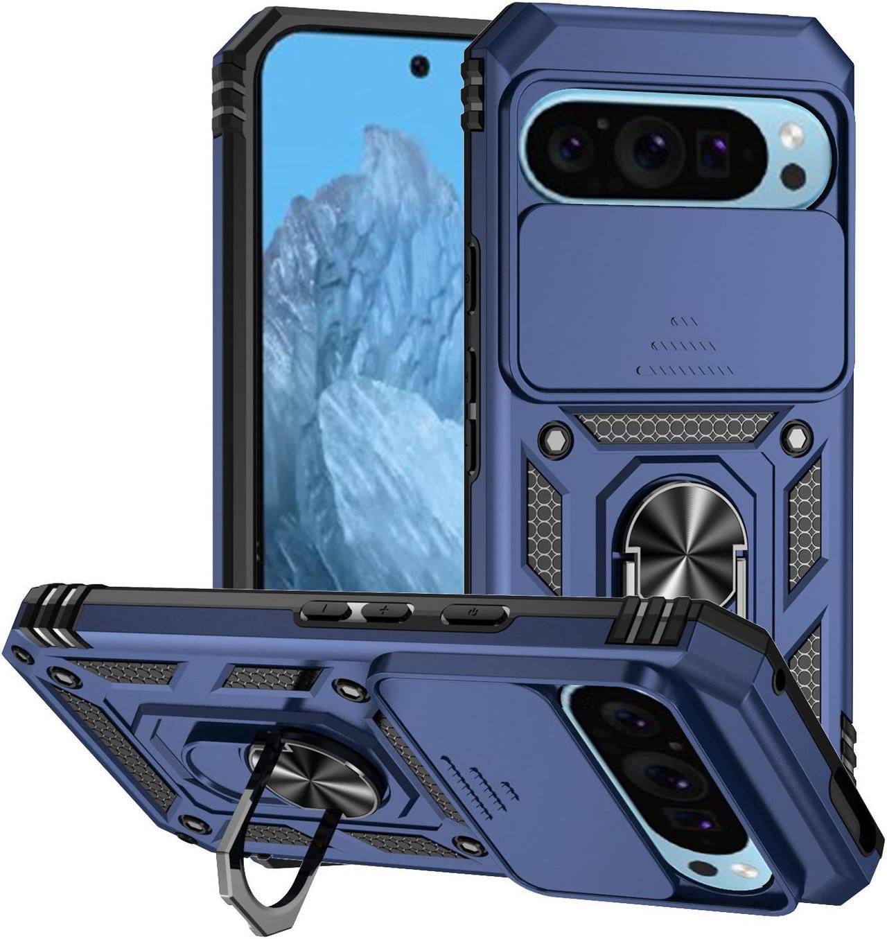 TYJKeJi Case with Stander Back Cover Case For Google Pixel 9 Pro /  For Google Pixel9 (6.3inch) (Blue)