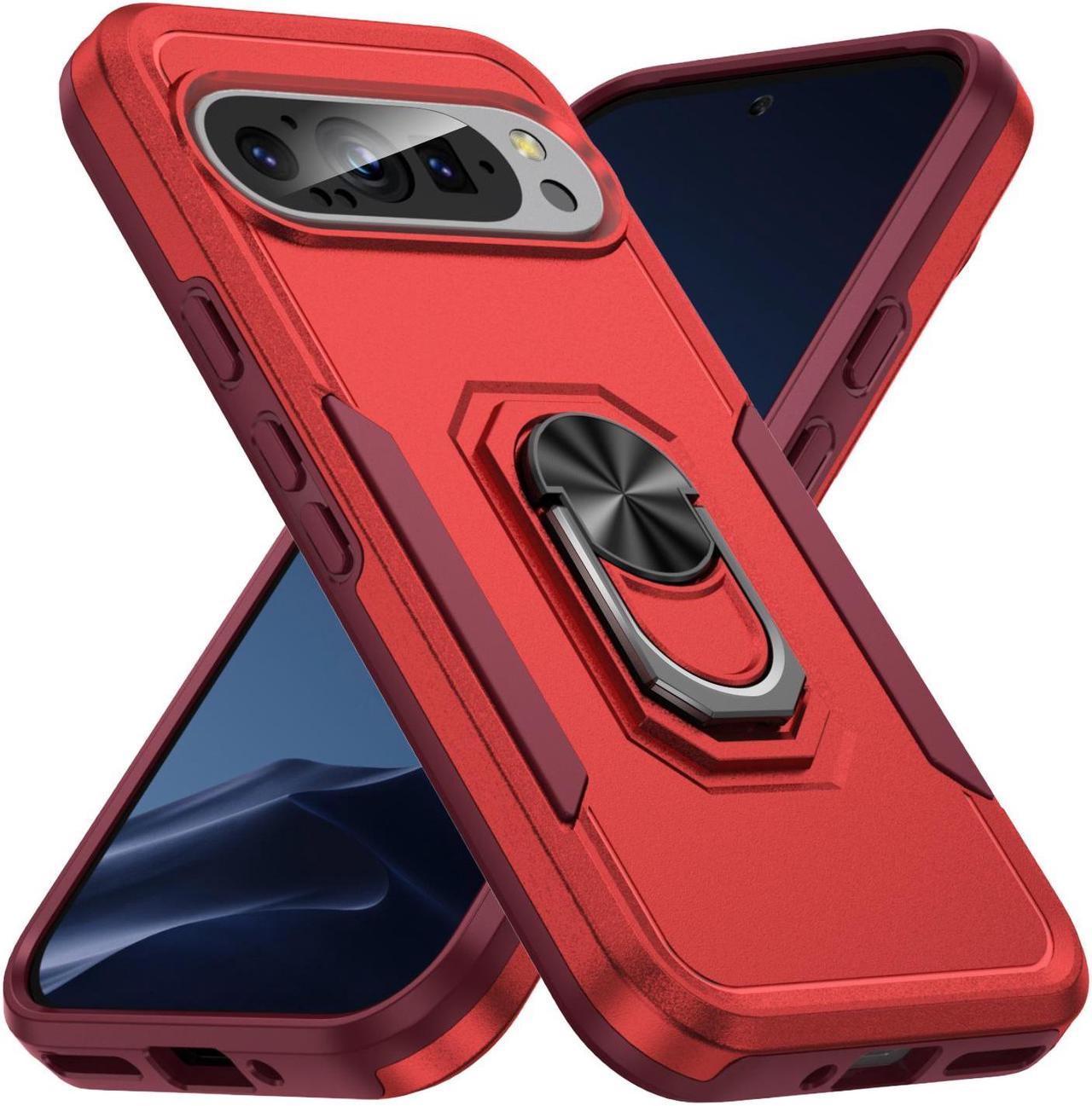 TYJKeJi Case with Stander Fashion Cover KickStand Case For Google Pixel 9 (6.3inch) / For Google Pixel 9 Pro (6.3inch) (Red)