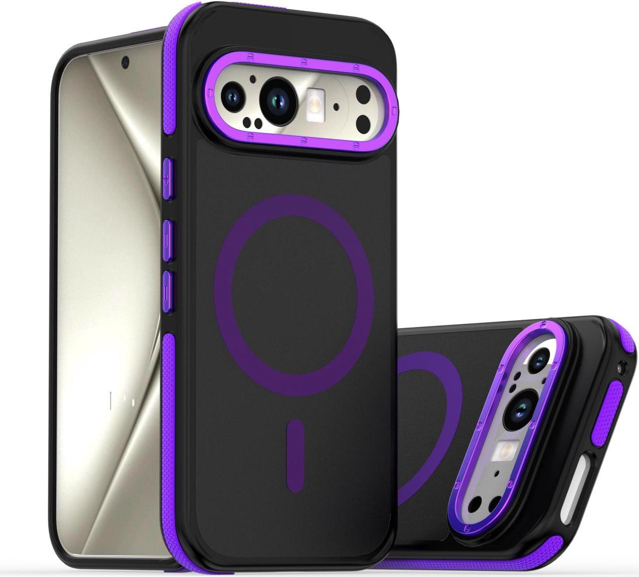 TYJKeJi Case Compatible with Magsafe Cover Case For Google Pixel 9 Pro (6.3inch) / For Google Pixel 9 (6.3inch) (Purple)