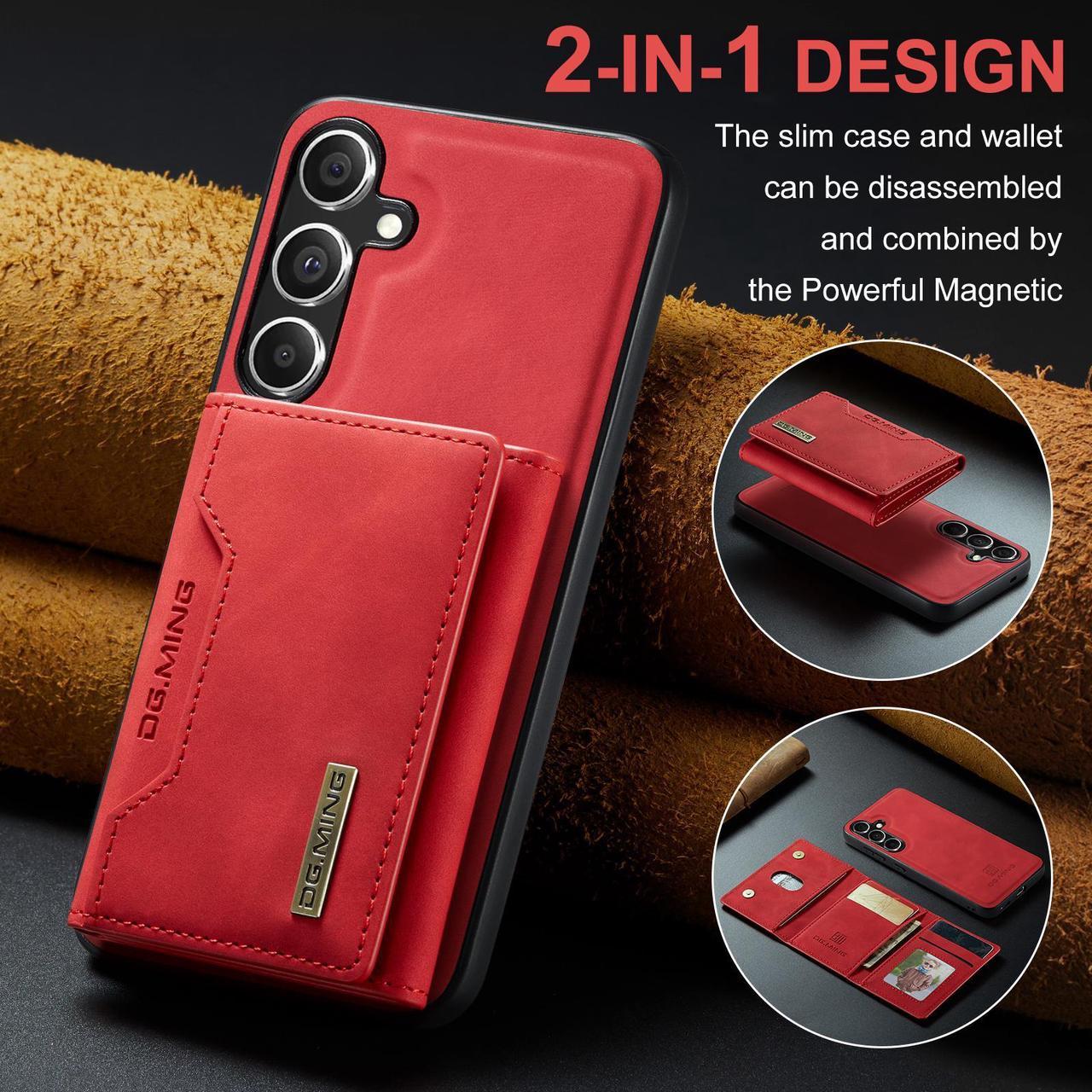 TYJKeJi Case with Holder Fashion Cover Case For Samsung Galaxy S24 FE (Red)