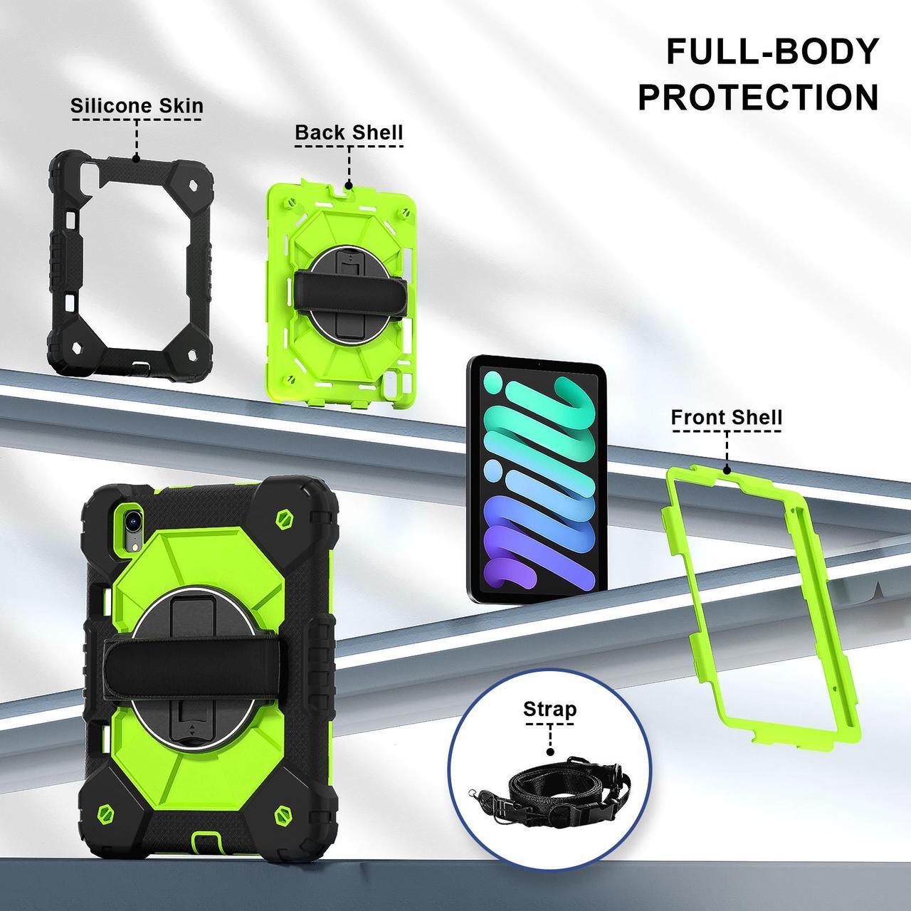 Alt view image 7 of 7 - TYJKeJi Case Fashion Protective Case Stander Case for iPad Mini 7th/6th Generation 8.3 Inch 2024/2021 For iPad Mini 7 A17 Pro (Yellow)