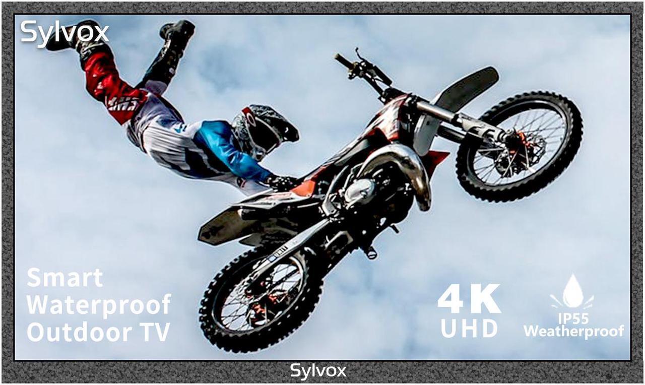 Main image of SYLVOX 43'' Outdoor TV, Smart TV with Bluetooth, Wifi, Dual Speakers, 4K LED Waterproof Television for Outside, Ultra-Thin High Resolution, Suitable for Porch, Patio, Pool, Balcony, Yard(Deck Series )