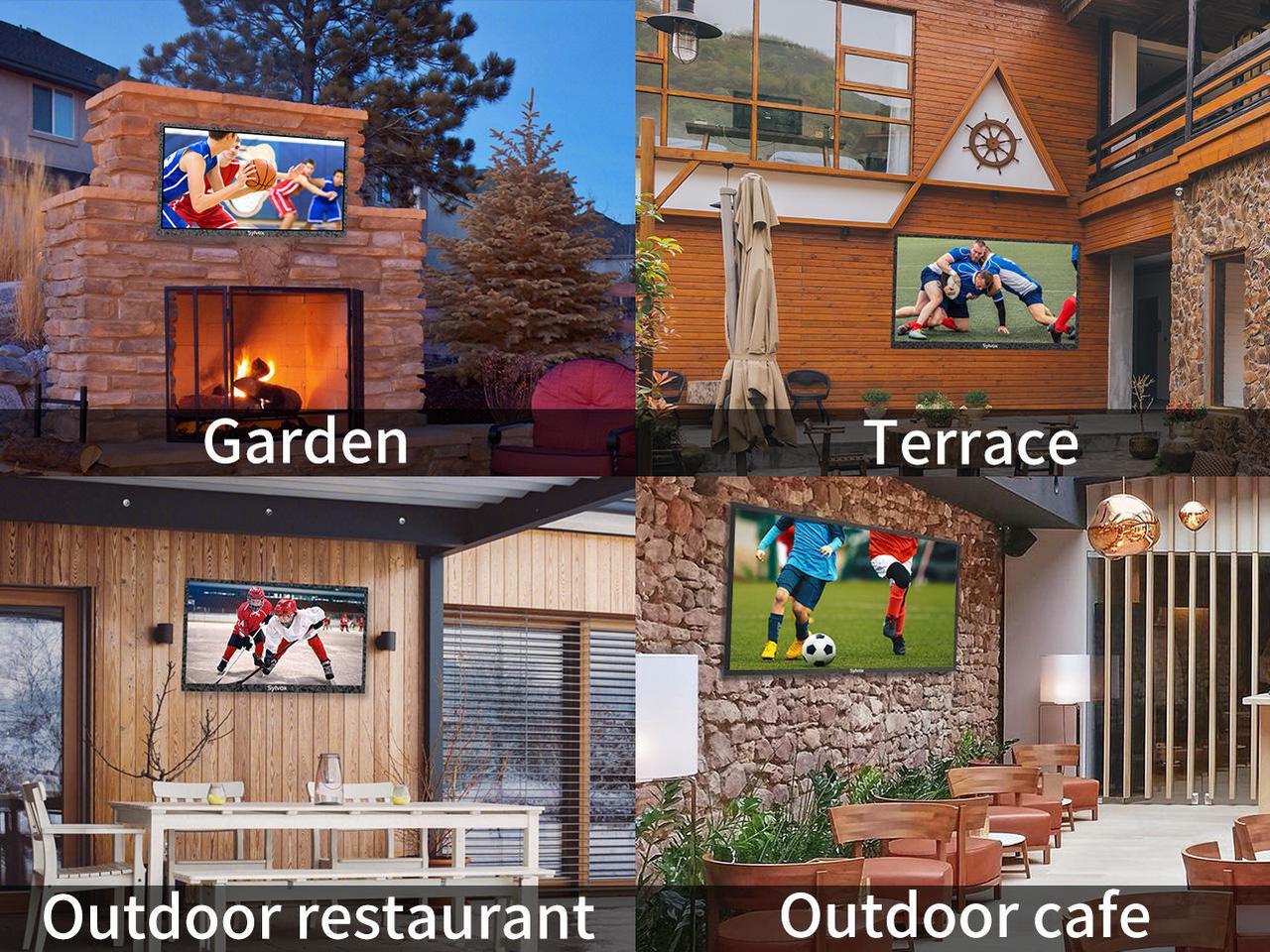 Alt view image 7 of 7 - SYLVOX 43'' Outdoor TV, Smart TV with Bluetooth, Wifi, Dual Speakers, 4K LED Waterproof Television for Outside, Ultra-Thin High Resolution, Suitable for Porch, Patio, Pool, Balcony, Yard(Deck Series )