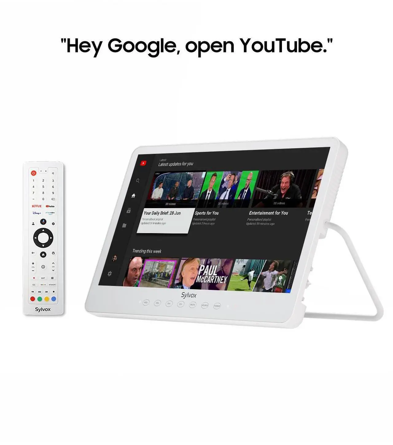 Alt view image 7 of 7 - SYLVOX 15.6'' Portable TV, IP66 Waterproof, 1080P Small Smart Television with Premium Sound and Google Assistant Remote | 4.5-6H Battery, 10000mAh Battery-Powered TV for Kitchen, Camper (NEW)