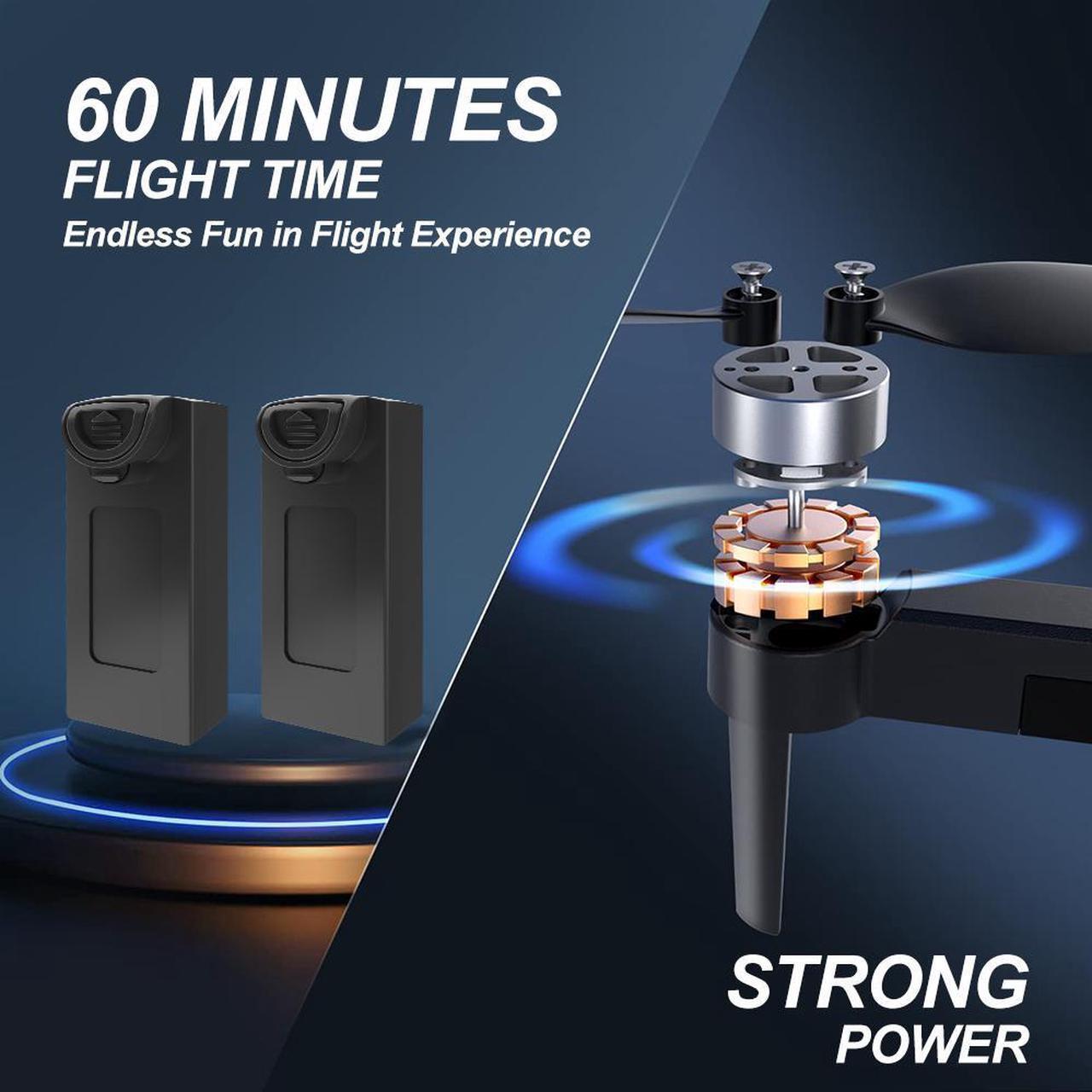 Alt view image 7 of 7 - GPS Drone with Camera 4K,3-axis Gimbal, FPV Quadcopter for Adults , Brushless Motor, 60 Mins Flight Time, Support TF Card,5GHz WiFi Transmission, Follow Me, Auto Return Home