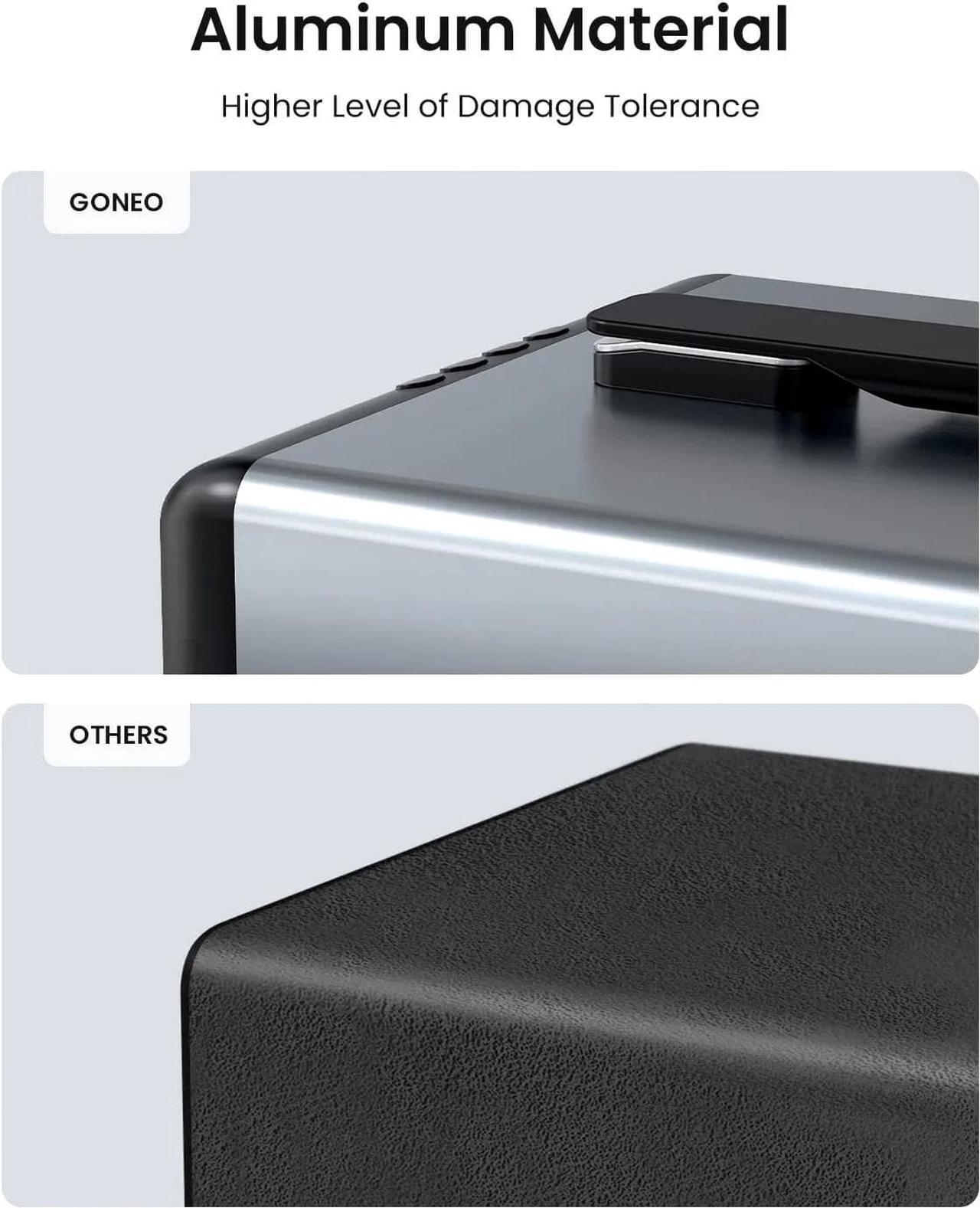 Alt view image 2 of 7 - GONEO Portable Power Station, 607Wh Backup Lithium Battery with 110V/600W AC Outlet, Fanless Design, 5dB Low Noise, 6.5 inch LED Panel Solar Generator for home, Fishing, RV, Camping-2 year warranty