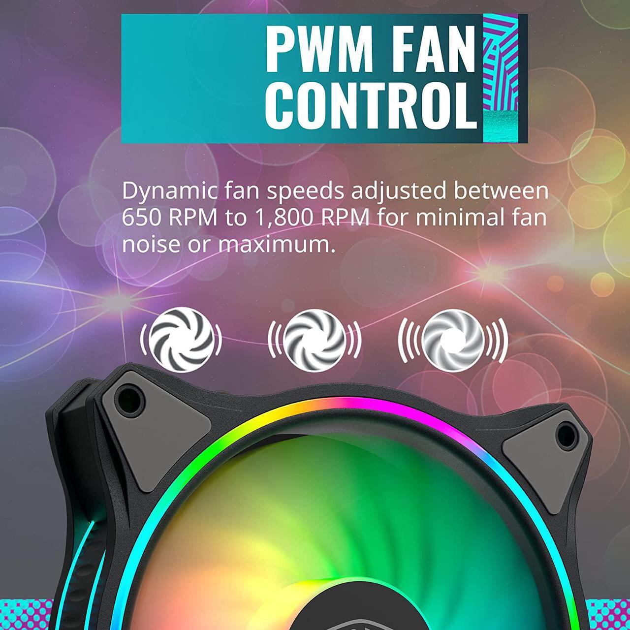 Alt view image 17 of 20 - Cooler Master MasterFan MF140 HALO Addressable RGB 140mm Fan with Duo-Ring ARGB LED Lighting