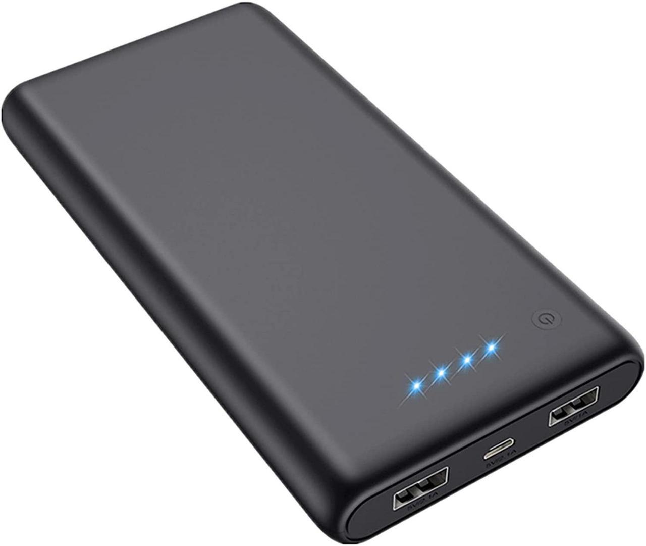 Portable Charger Power Bank 25800mAh Huge Capacity External Battery Pack Dual Output Port with LED Status Indicator Power Bank for iPhone, Samsung Galaxy, Android Phone,Tablet & etc(Black)