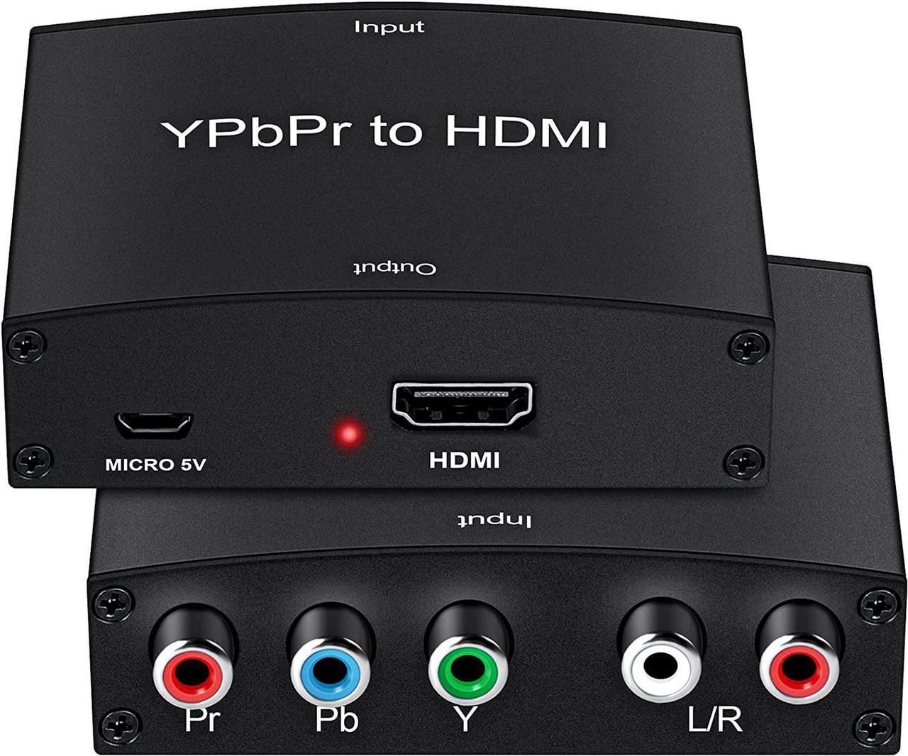 Component to HDMI Adapter, YPbPr to HDMI Coverter + R/L, NEWCARE Component 5RCA RGB to HDMI Converter Adapter, Supports 1080P Video Audio Converter Adapter for DVD PSP to HDTV Monitor