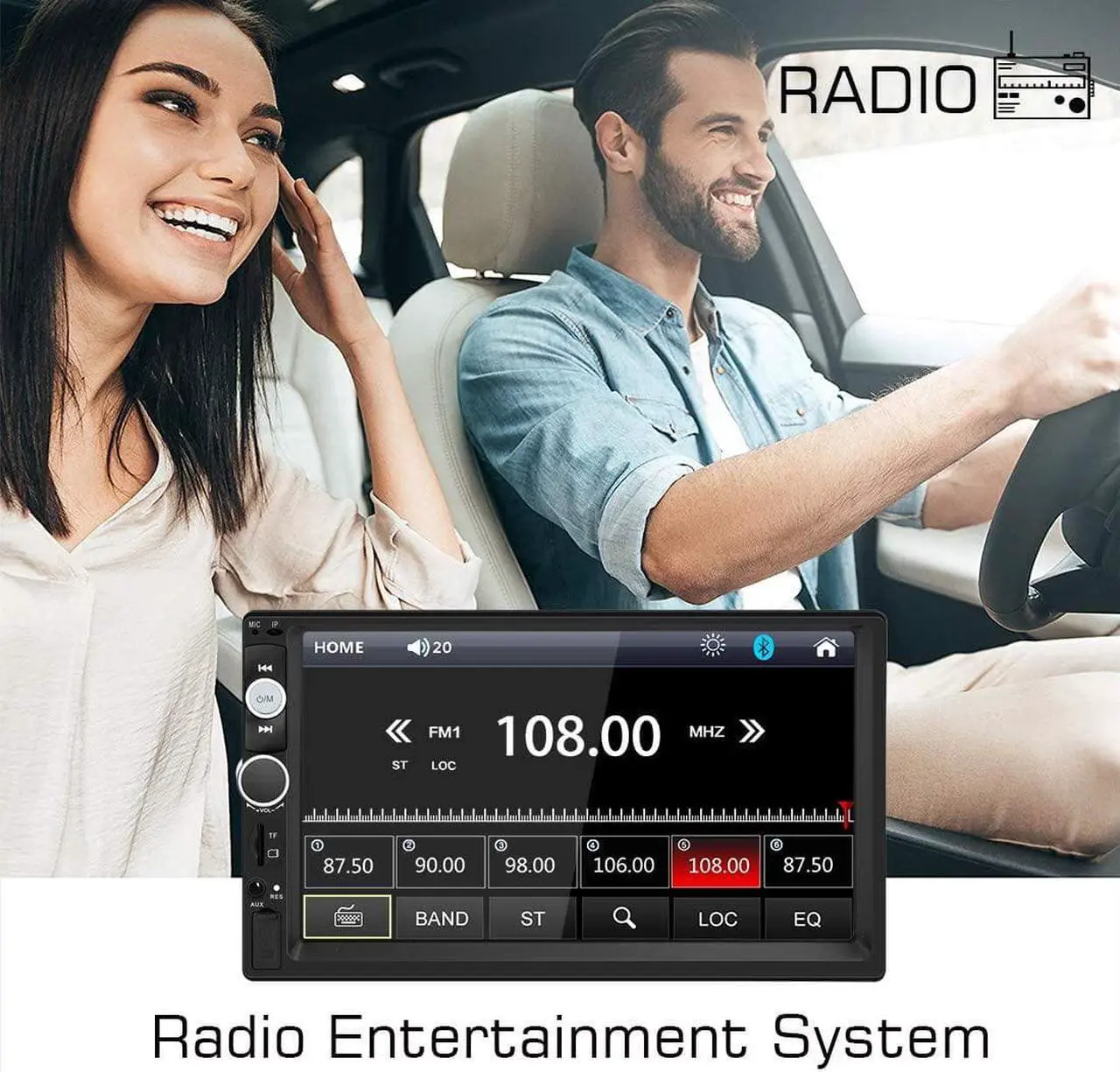Alt view image 3 of 5 - Double Din Car Stereo in Dash, FM Receiver with Remote, Car MP5 Media Player with 7inch Digital Resistive Touch Screen,Bluetooth Car Audio Mirror Link Monitor for Android