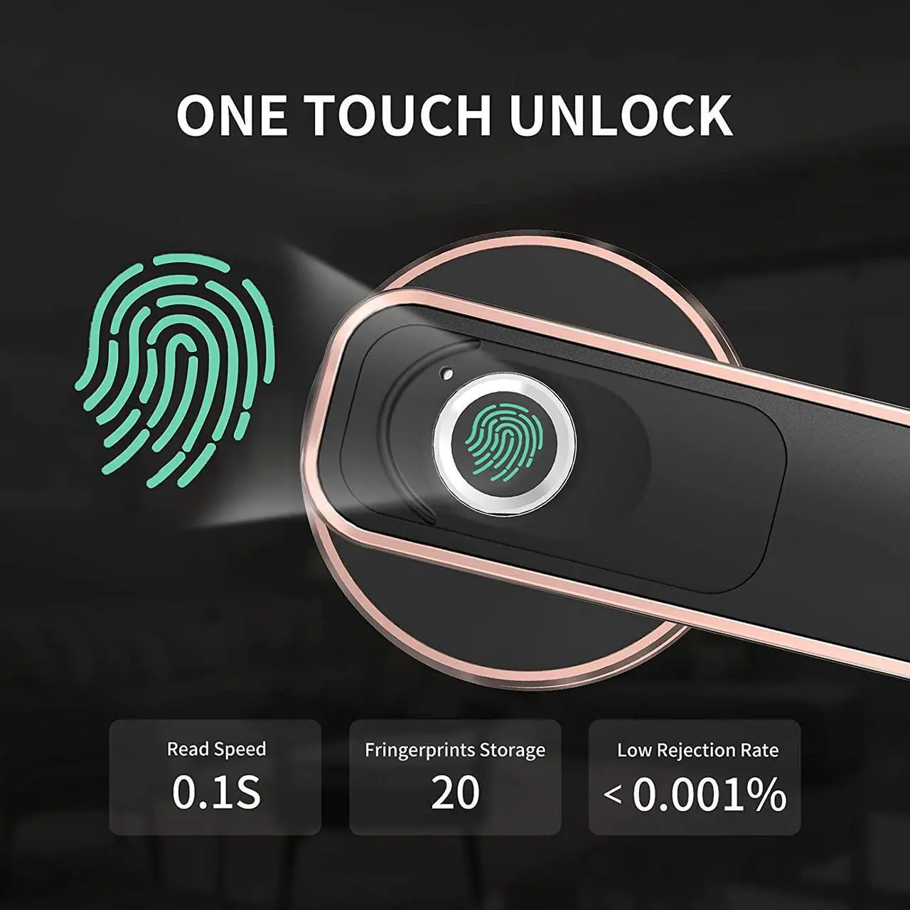 Alt view image 3 of 5 - Fingerprint Door Lock - Biometric Door Knob Fingerprint Door Knob Keyless Entry Door Locks with Handle Door Lever for Homes/Apartments/Office/AirBnB/Hotels (Silver)