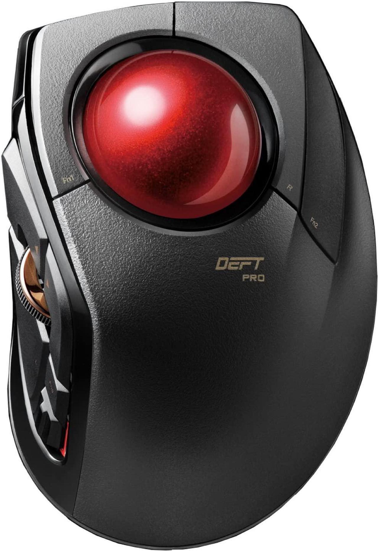 Main image of Deft Pro Wired / Wireless / Bluetooth Finger-Operated Trackball Mouse, Ergonomic Design, 8-Button Function with Smooth Tracking, Precision Optical Gaming Sensor, Windows / Mac (M-DPT1MRXBK)