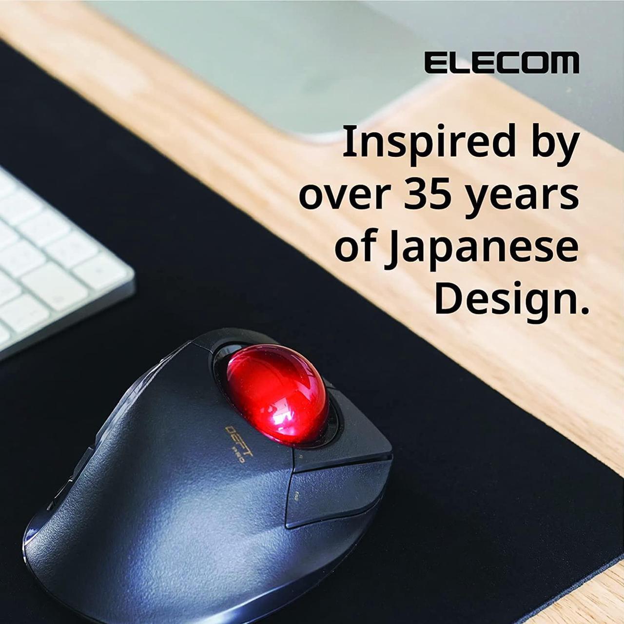 Alt view image 5 of 7 - Deft Pro Wired / Wireless / Bluetooth Finger-Operated Trackball Mouse, Ergonomic Design, 8-Button Function with Smooth Tracking, Precision Optical Gaming Sensor, Windows / Mac (M-DPT1MRXBK)