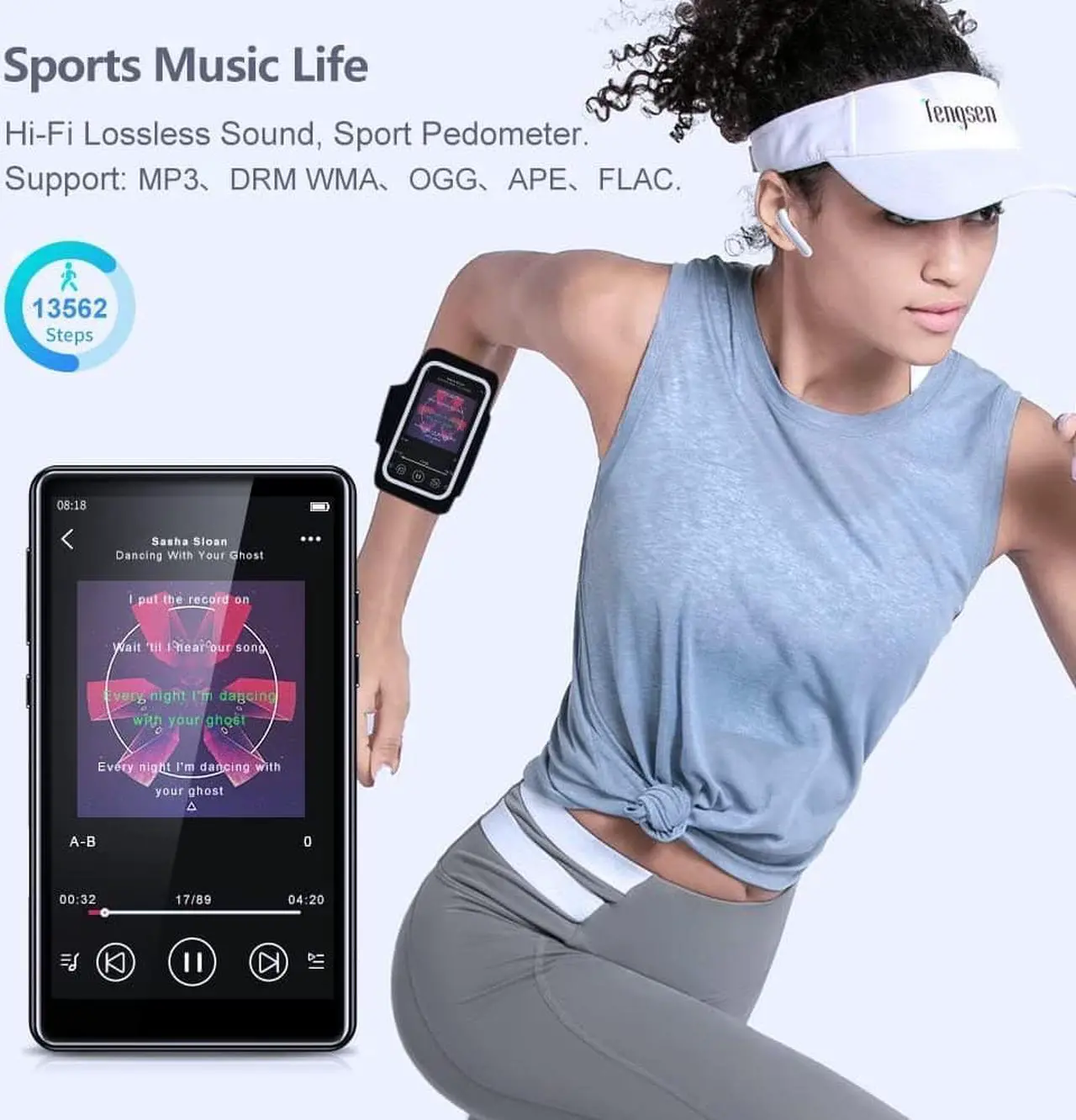 Alt view image 6 of 7 - Mp3 Player with Bluetooth 5.0, 4.0" Touchscreen 16GB HD Video MP3 Mp4 Music Player with Speaker,Portable HiFi Sound with FM Radio, Voice Recorder, E-Book, Sport Pedometer,Support 128G TF Card