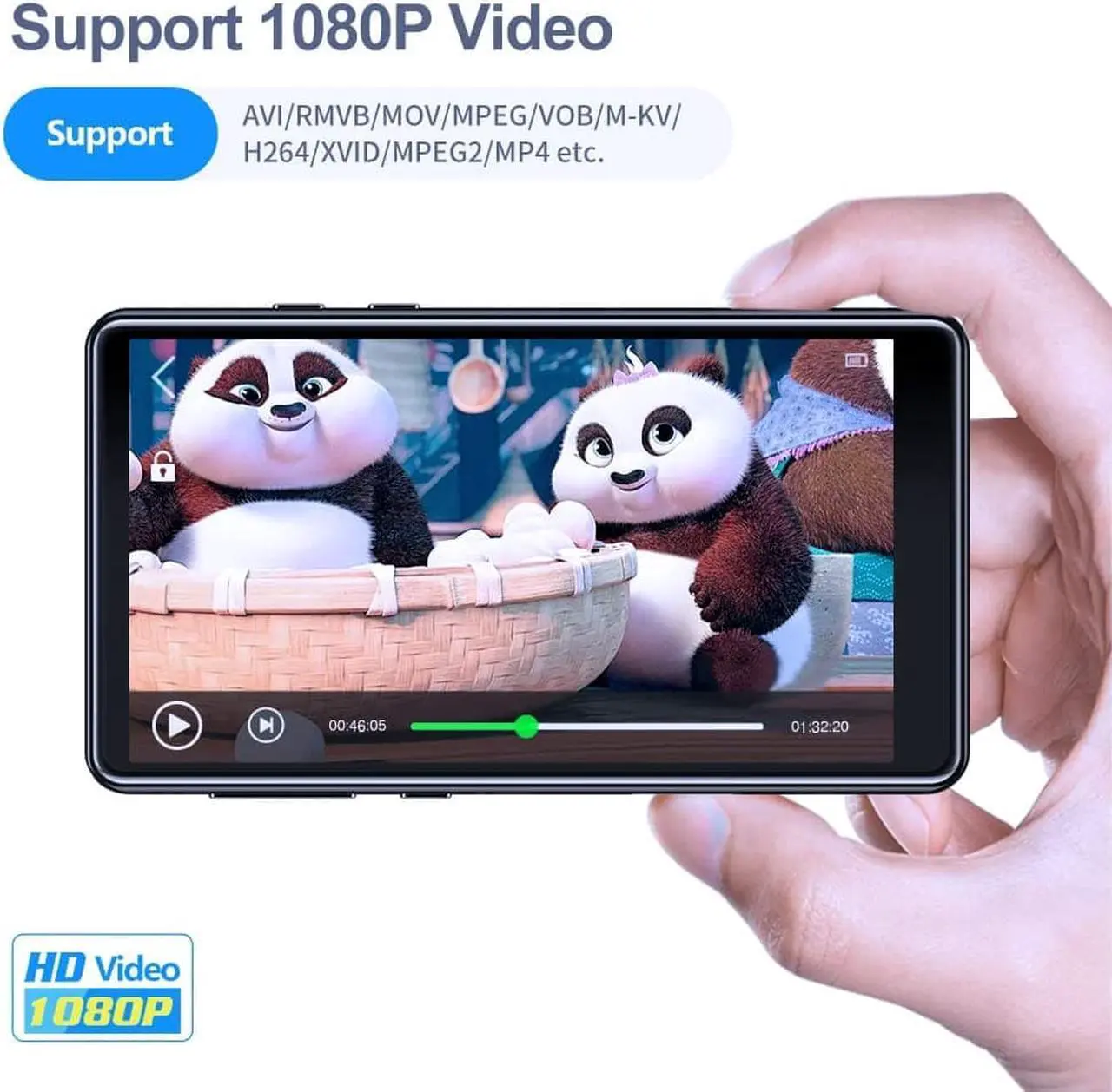 Alt view image 4 of 7 - Mp3 Player with Bluetooth 5.0, 4.0" Touchscreen 16GB HD Video MP3 Mp4 Music Player with Speaker,Portable HiFi Sound with FM Radio, Voice Recorder, E-Book, Sport Pedometer,Support 128G TF Card