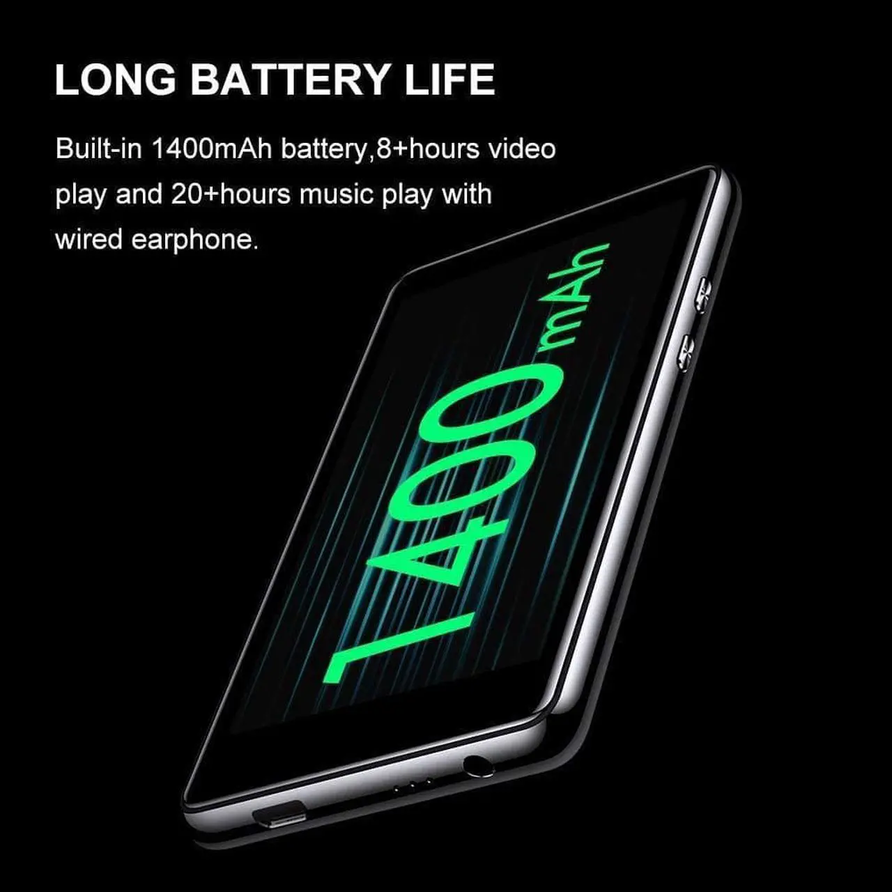 Alt view image 7 of 7 - Mp3 Player with Bluetooth 5.0, 4.0" Touchscreen 16GB HD Video MP3 Mp4 Music Player with Speaker,Portable HiFi Sound with FM Radio, Voice Recorder, E-Book, Sport Pedometer,Support 128G TF Card