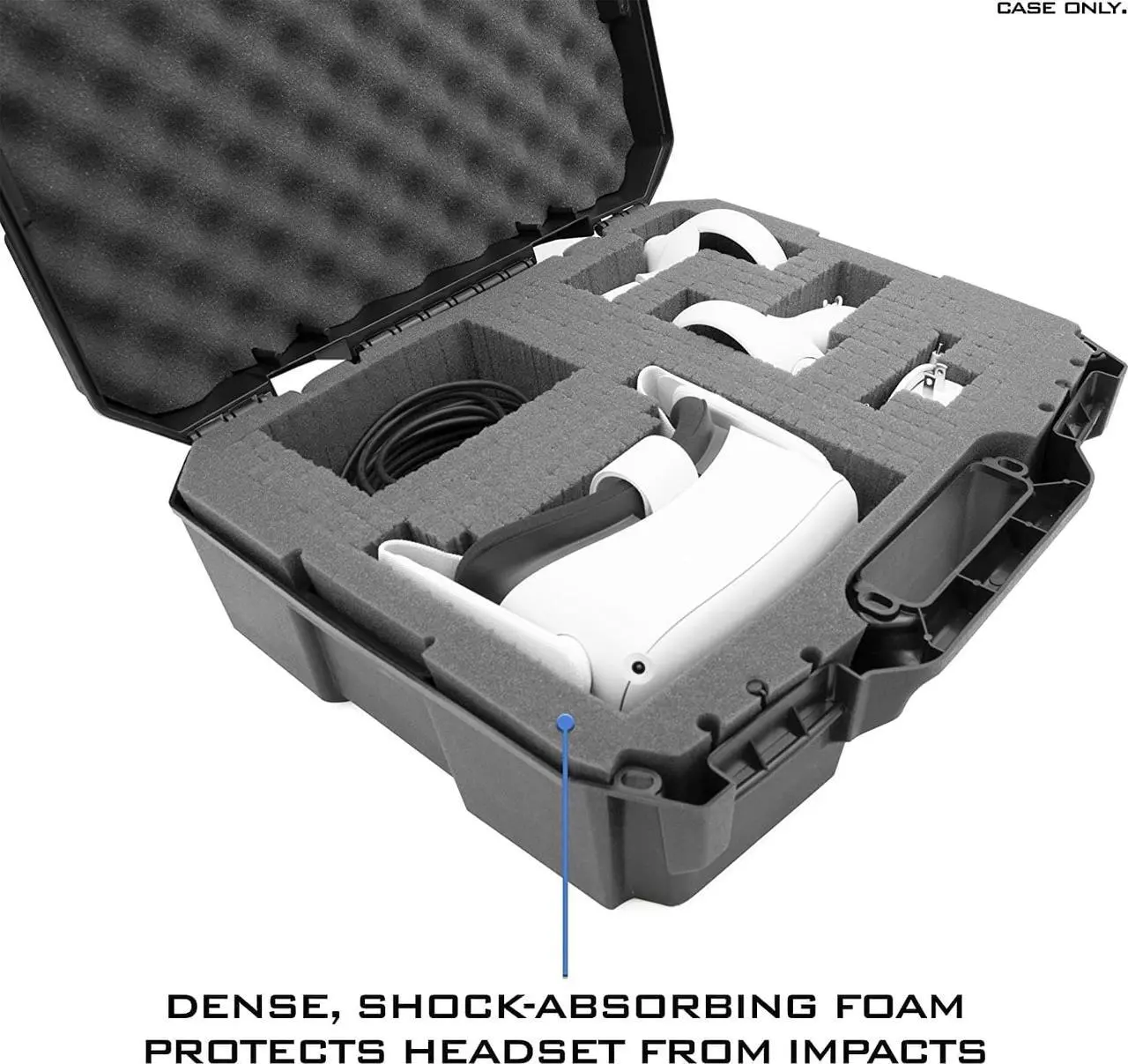 Alt view image 3 of 7 - Hard Case Compatible with Oculus Quest 2 and Oculus Quest VR Gaming Headset & Accessories - Hard Case with Customizable Foam fits Elite Strap and Other Accessories