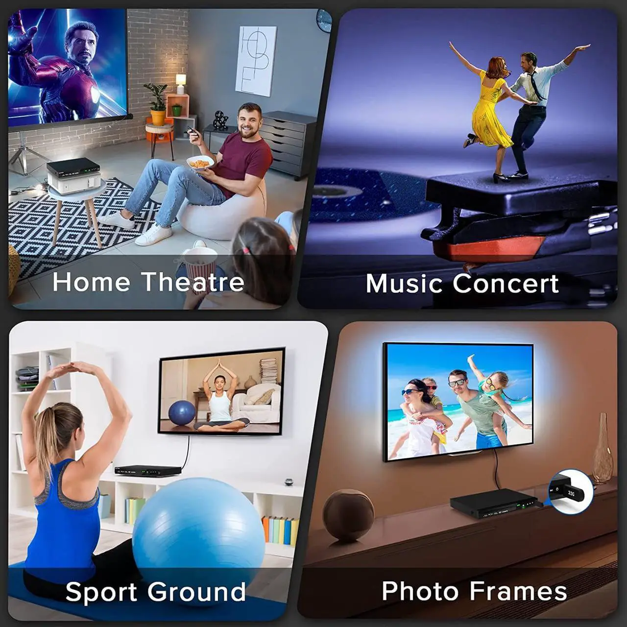 Alt view image 5 of 7 - Blu-Ray DVD Player for TV, HD 1080P Players with HDMI/AV/Coaxial/USB Ports, Supports All DVDs and Region A/1 Blue Ray, Built-in PAL/NTSC System, Includes HDMI/AV Cable and Remote Control