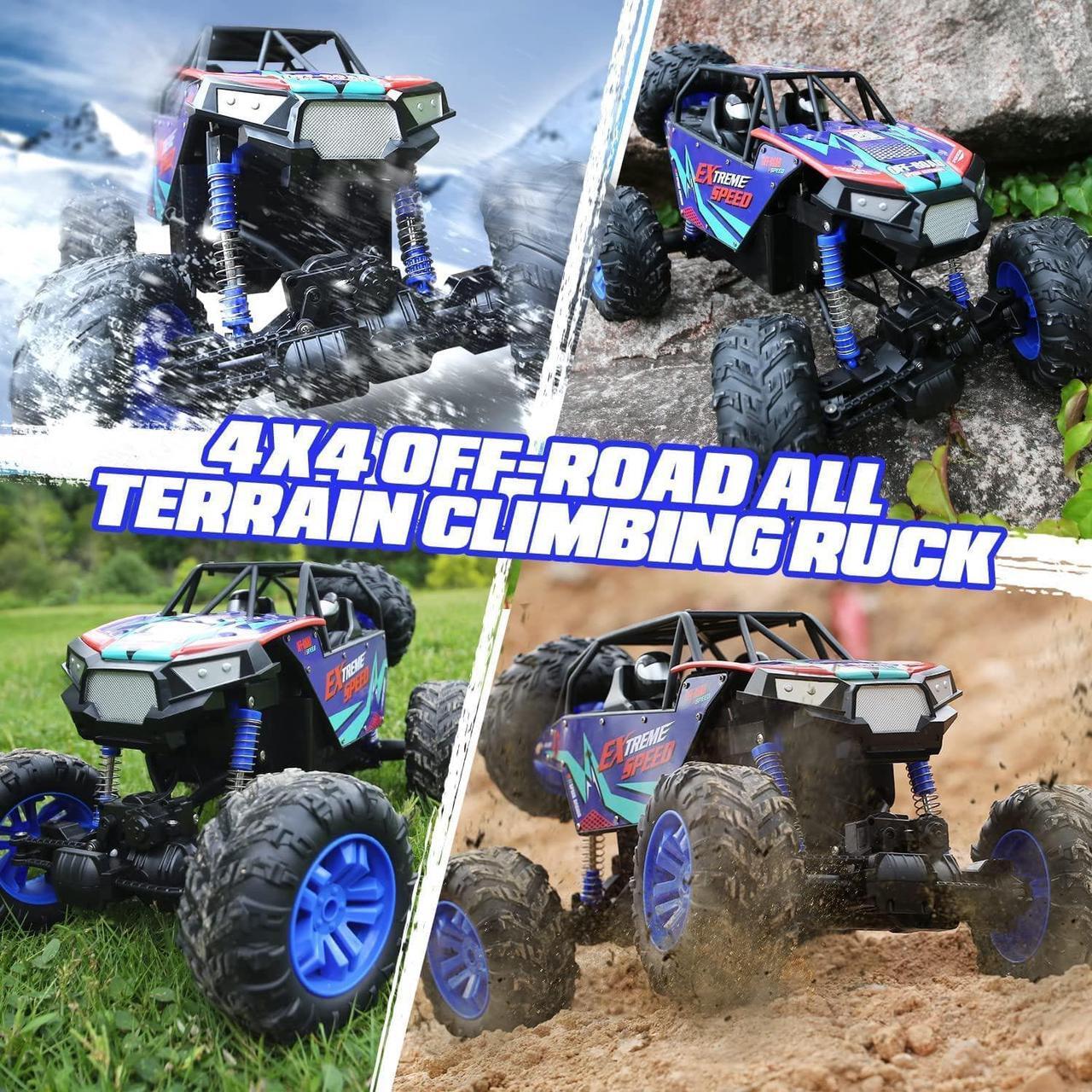 Alt view image 6 of 7 - DE60 Large 1:8 Scale Upgraded RC Cars Remote Control Car for Adults Boys,Off Road Monster Truck with Realistic Sound,2.4Ghz 4WD Rock Crawler Toy All Terrain Climbing,2 Batteries for 80 Min Play