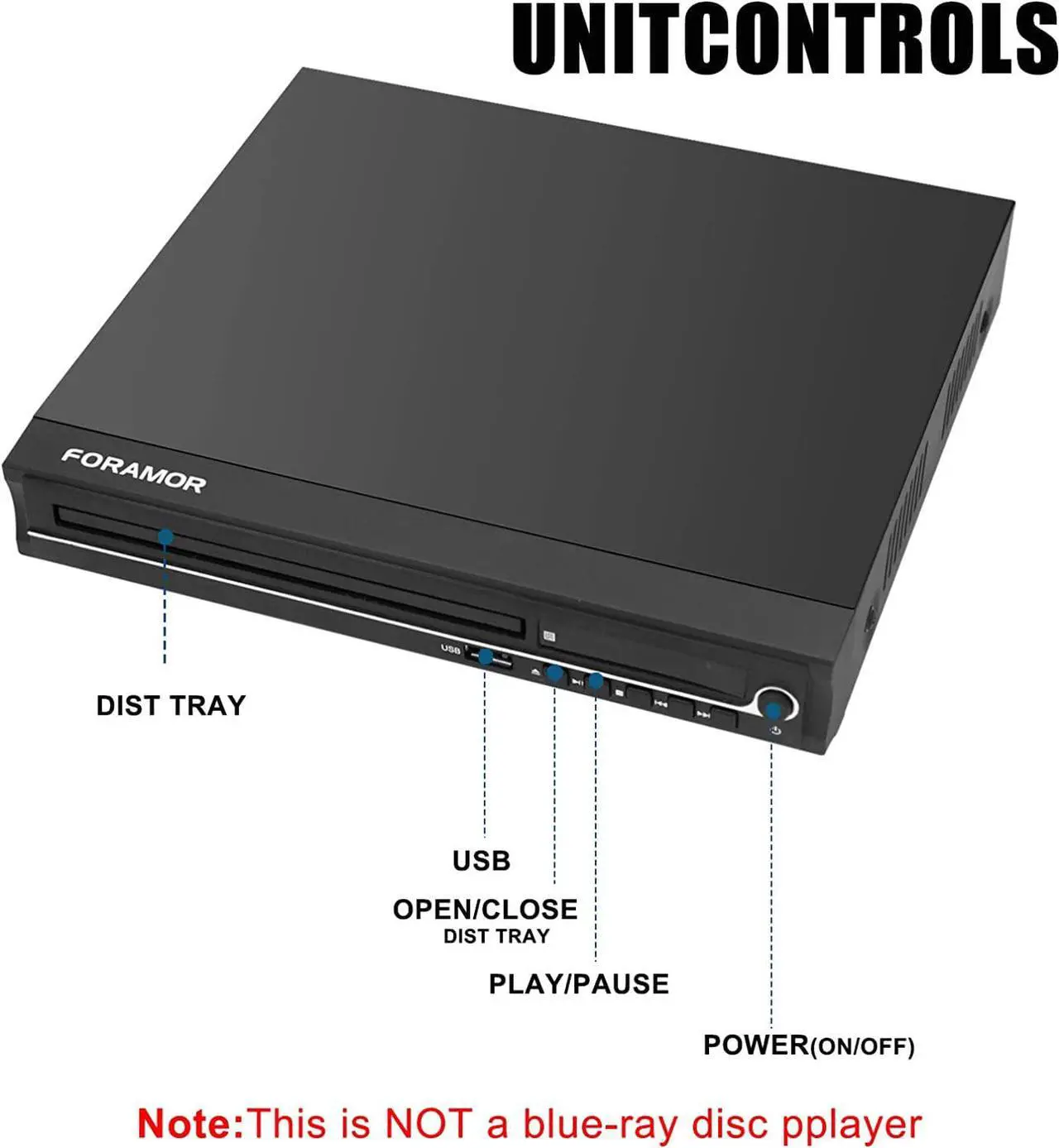 Alt view image 7 of 7 - DVD Player,Foramor HDMI DVD Player for Smart TV Support 1080P Full HD with HDMI Cable Remote Control USB Input Region Free Home DVD Players