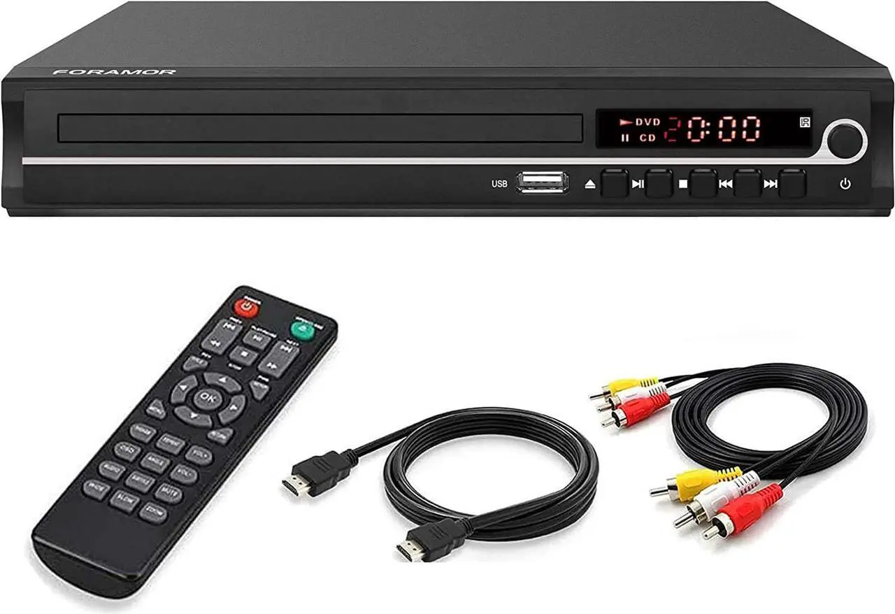 Main image of DVD Player,Foramor HDMI DVD Player for Smart TV Support 1080P Full HD with HDMI Cable Remote Control USB Input Region Free Home DVD Players