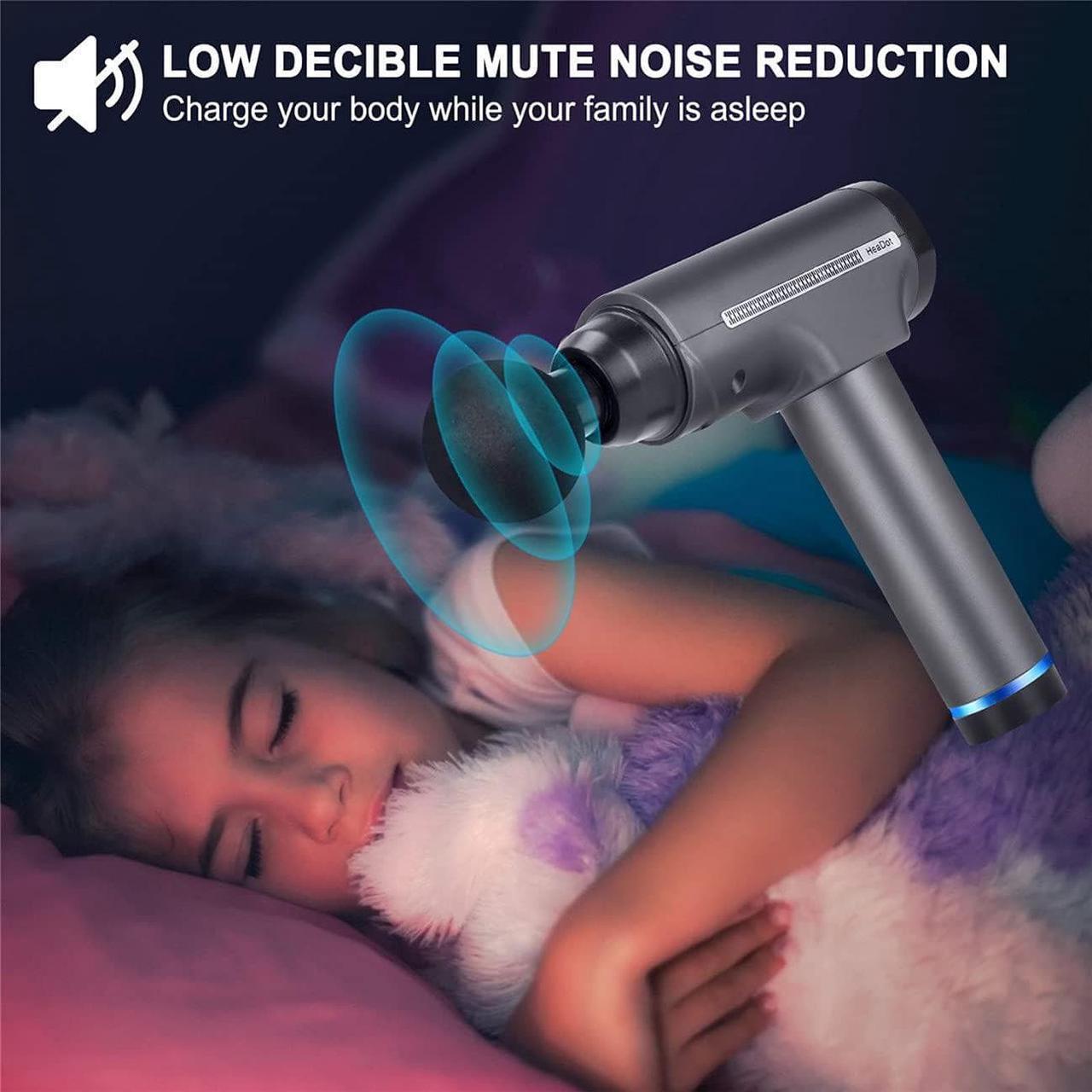 Alt view image 7 of 7 - Muscle Massage Gun, Quiet Deep Tissue Percussion Back Neck Head Hammer Massager for Athletes, 30 Speed Level, LED Touch Screen with 10 Heads