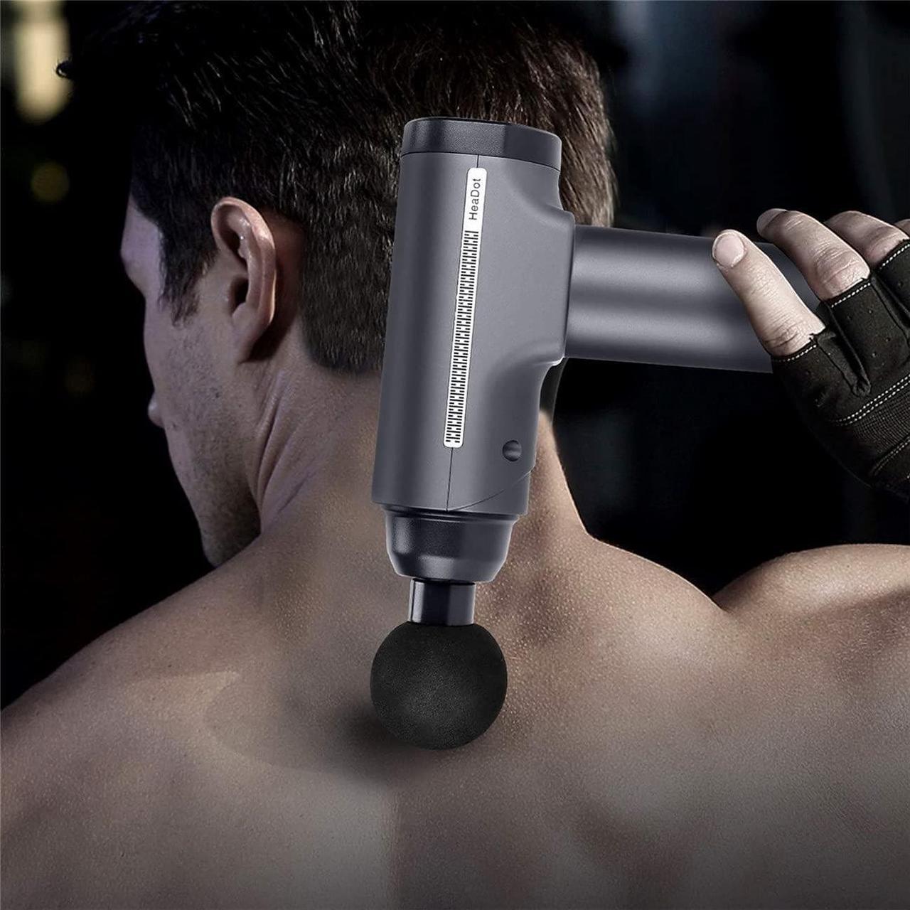 Alt view image 3 of 7 - Muscle Massage Gun, Quiet Deep Tissue Percussion Back Neck Head Hammer Massager for Athletes, 30 Speed Level, LED Touch Screen with 10 Heads