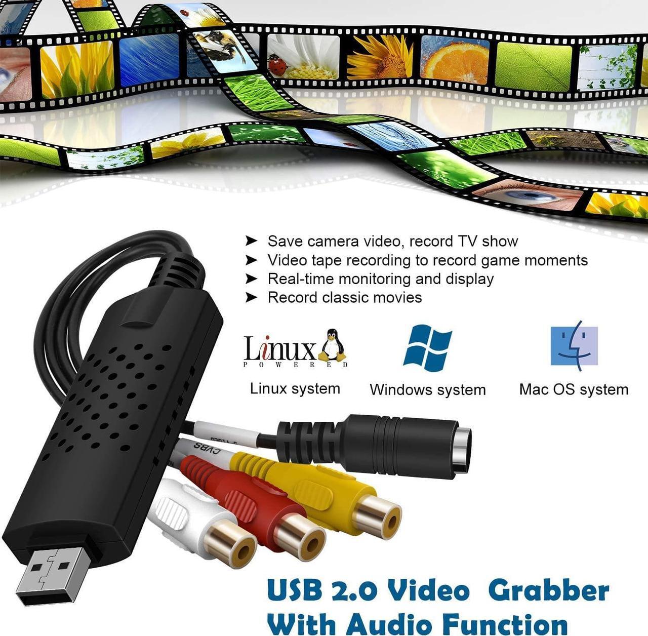 Alt view image 4 of 7 - USB Audio Video Converter, RCA to USB Converter Adapter, Video Capture Card VHS/Mini DV/VCR/Hi8/DVD to Digital Converter for PC TV Tape Player Camcorder, Support PAL/NTSC, MAC Windows Vista Compatible