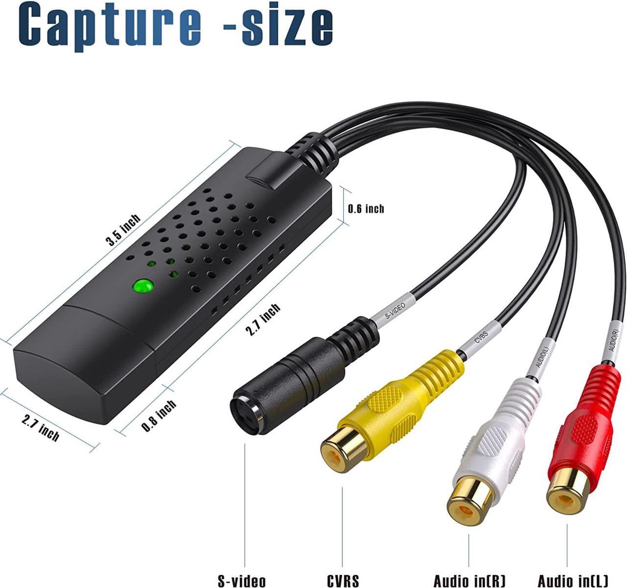 Alt view image 7 of 7 - USB Audio Video Converter, RCA to USB Converter Adapter, Video Capture Card VHS/Mini DV/VCR/Hi8/DVD to Digital Converter for PC TV Tape Player Camcorder, Support PAL/NTSC, MAC Windows Vista Compatible