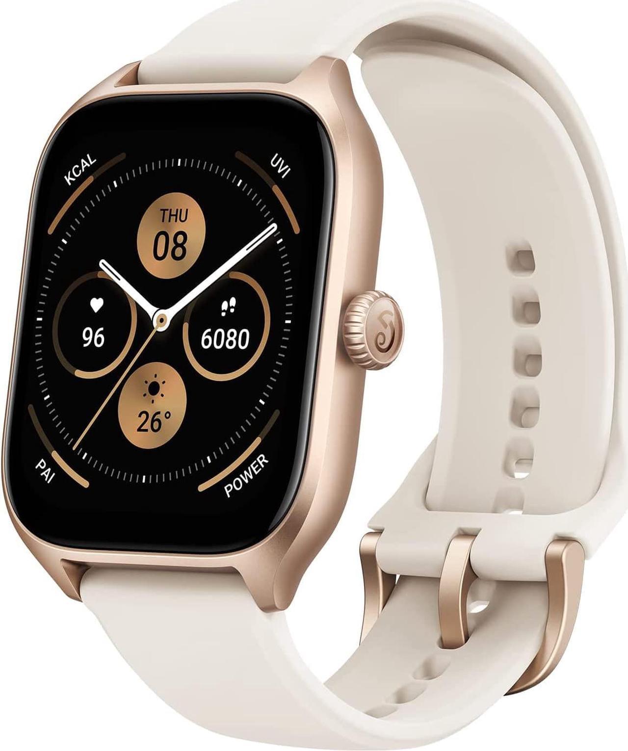 Main image of Amazfit GTS 4 Smart Watch for Women, Dual-Band GPS, Alexa Built-in, Bluetooth Calls, 150+ Sports Modes, Heart Rate SPO Monitor, 1.75 AMOLED Display, Health Fitness Watch for Android iPhone, White