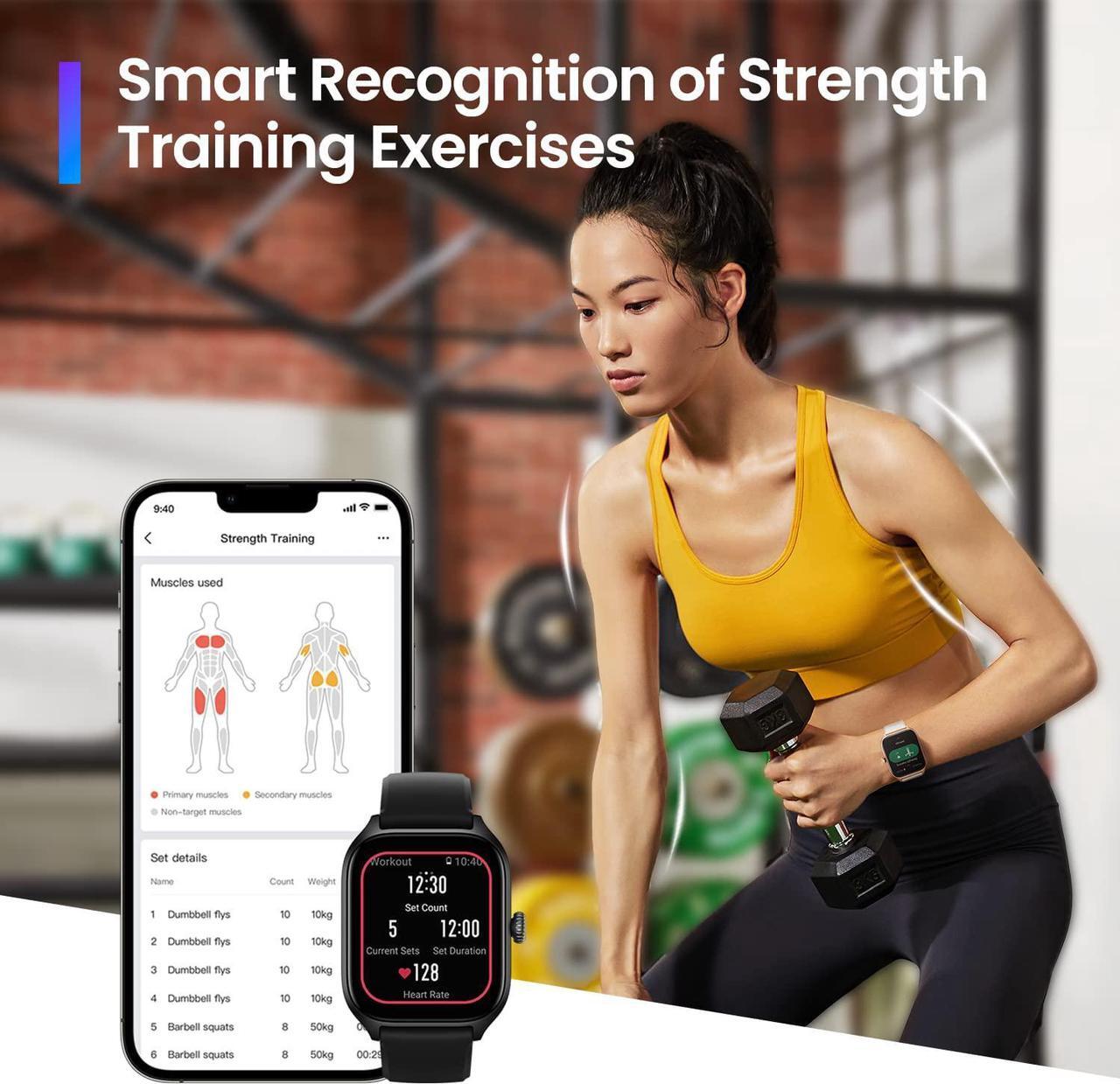 Alt view image 4 of 7 - Amazfit GTS 4 Smart Watch for Women, Dual-Band GPS, Alexa Built-in, Bluetooth Calls, 150+ Sports Modes, Heart Rate SPO Monitor, 1.75 AMOLED Display, Health Fitness Watch for Android iPhone, Pink