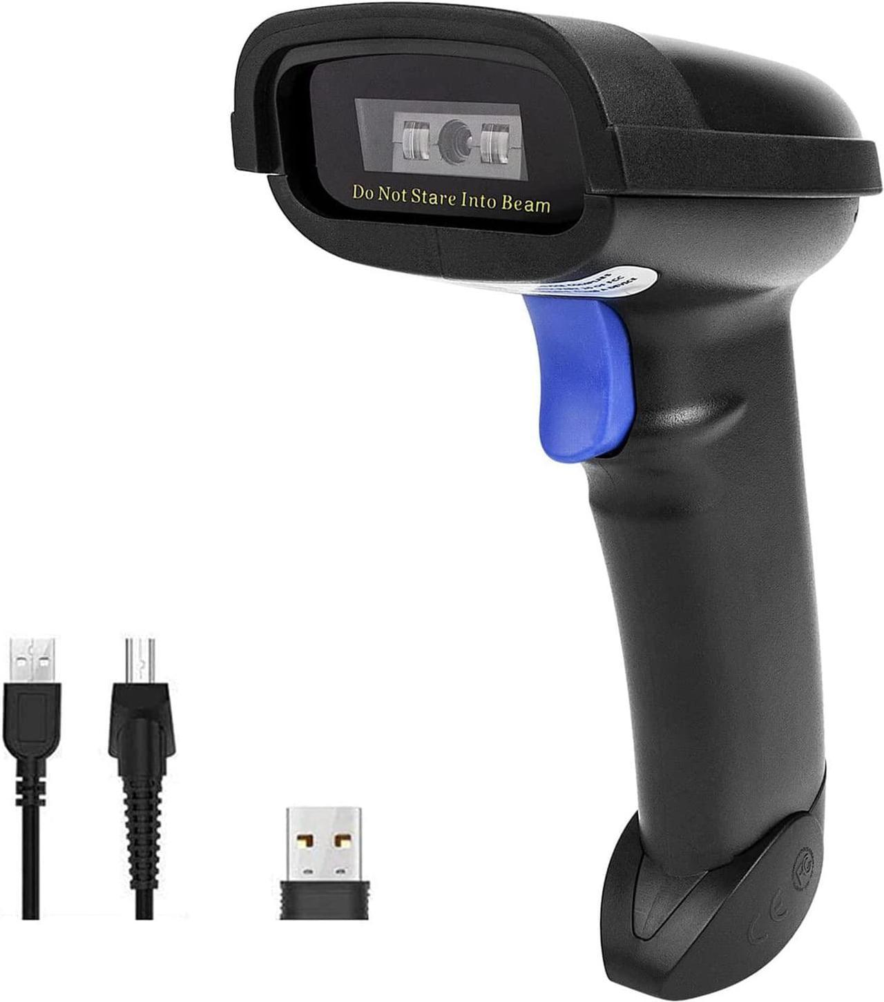 Bluetooth Barcode Scanner, Compatible with 2.4G Wireless & Bluetooth Function & Wired Connection, Connect Smart Phone, Tablet, PC, CCD Bar Code Reader Work with Windows, Mac,Android, iOS