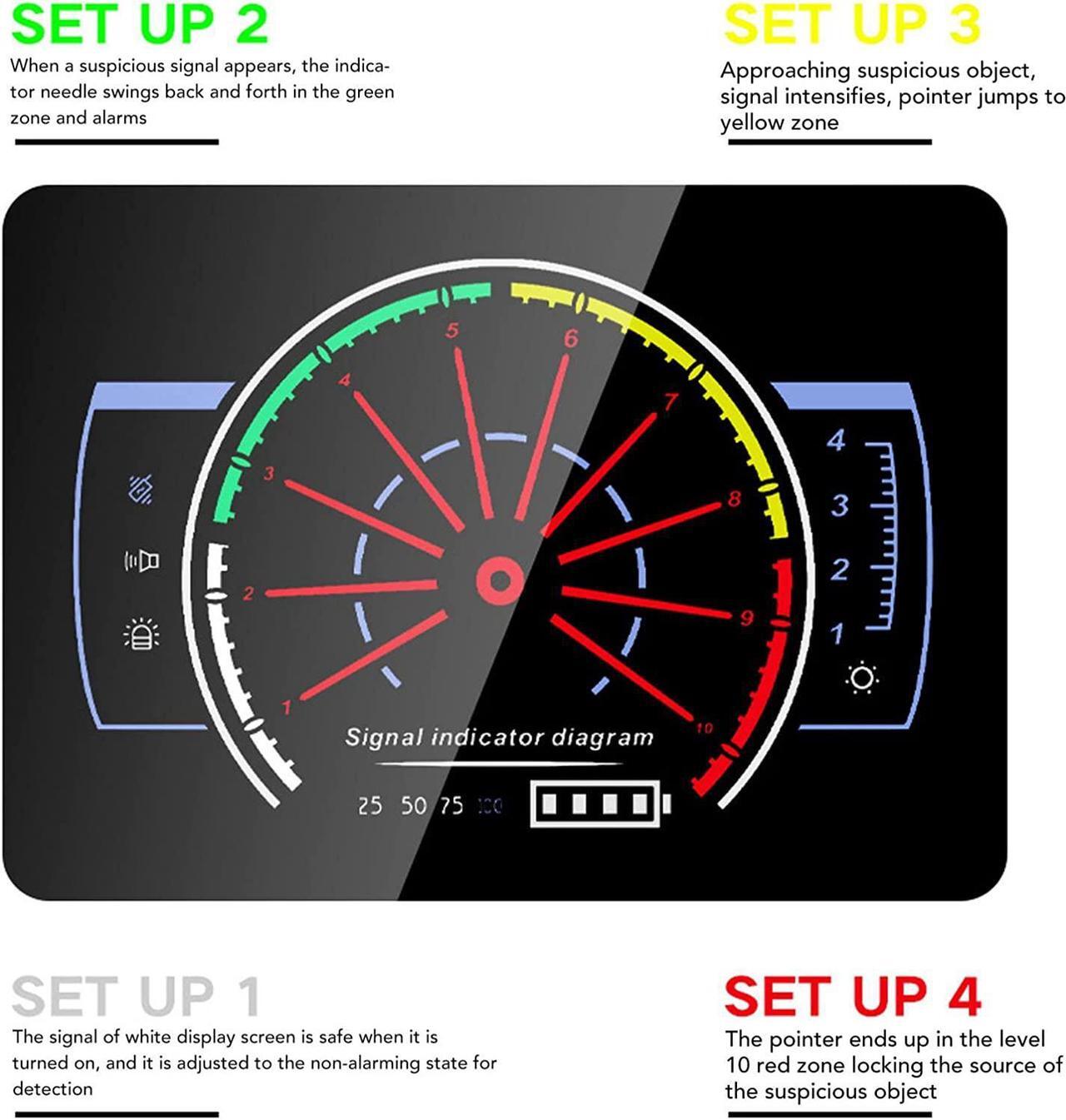 Alt view image 2 of 7 - T2 Hidden Camera Detector Anti Spy Detector Anti Listening Conceal Camera Detector GPS Positioning 1MHz to 8000MHz for Home Office Car