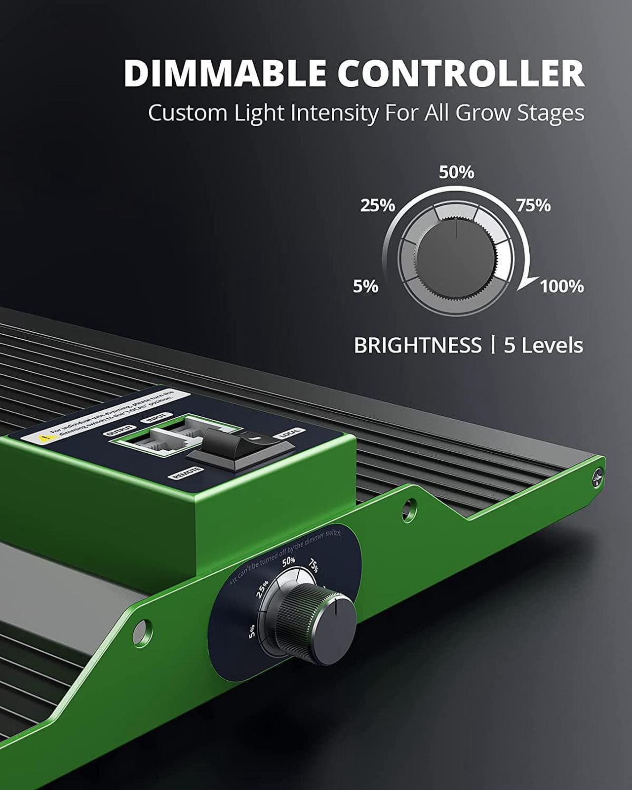 Alt view image 6 of 7 - LED Grow Light, Newest P1000 LED Grow Light with Samsung LM301B Diodes & Dimming Daisy Chain, Full Spectrum for Indoor Plants Veg Bloom for 3x3/2x2 Grow Tent