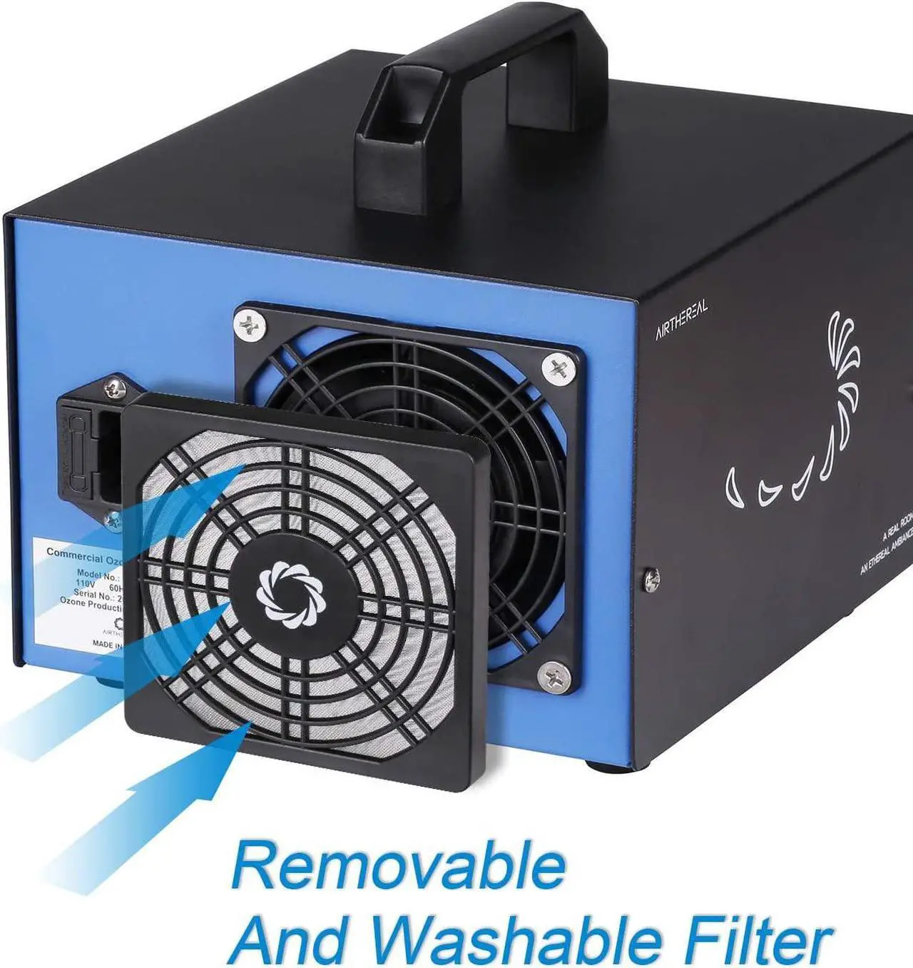 Alt view image 4 of 7 - AIRTHEREAL MA5000 Commercial Ozone Generator, 5000mg/h O3 Machine Home Air Ionizers Deodorizer for Rooms, Smoke, Cars and Pets, Blue