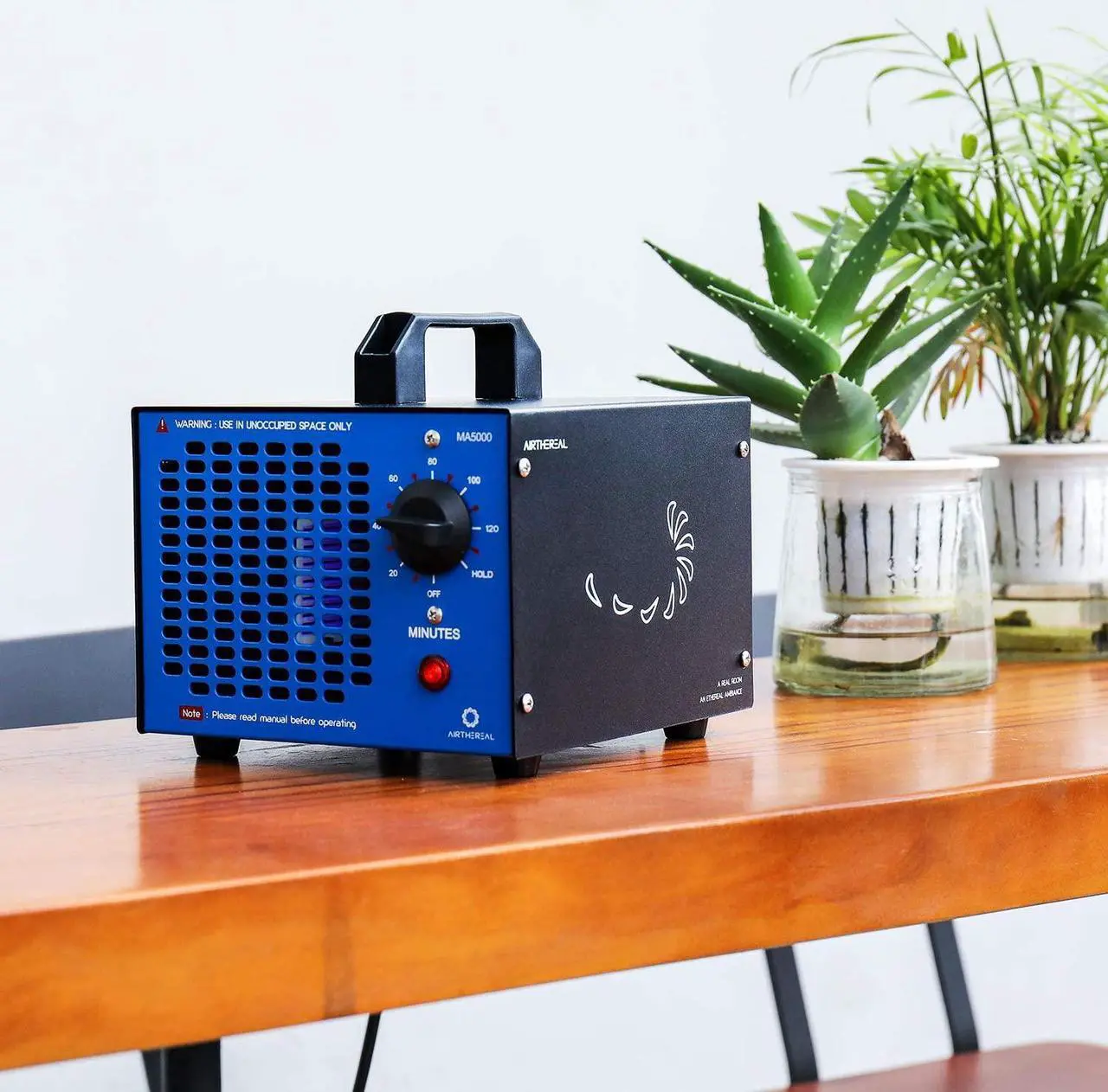 Alt view image 3 of 7 - AIRTHEREAL MA5000 Commercial Ozone Generator, 5000mg/h O3 Machine Home Air Ionizers Deodorizer for Rooms, Smoke, Cars and Pets, Blue