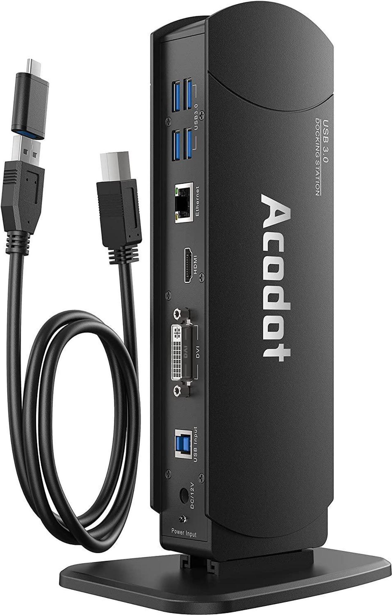 Main image of USB 3.0 Universal Docking Station, 13 in 1 Laptop Docking Station Dual Monitor for Windows and Mac, USB C Docking Station with HDMI, VGA, DVI, 6X USB 3.0, Gigabit Ethernet, Audio