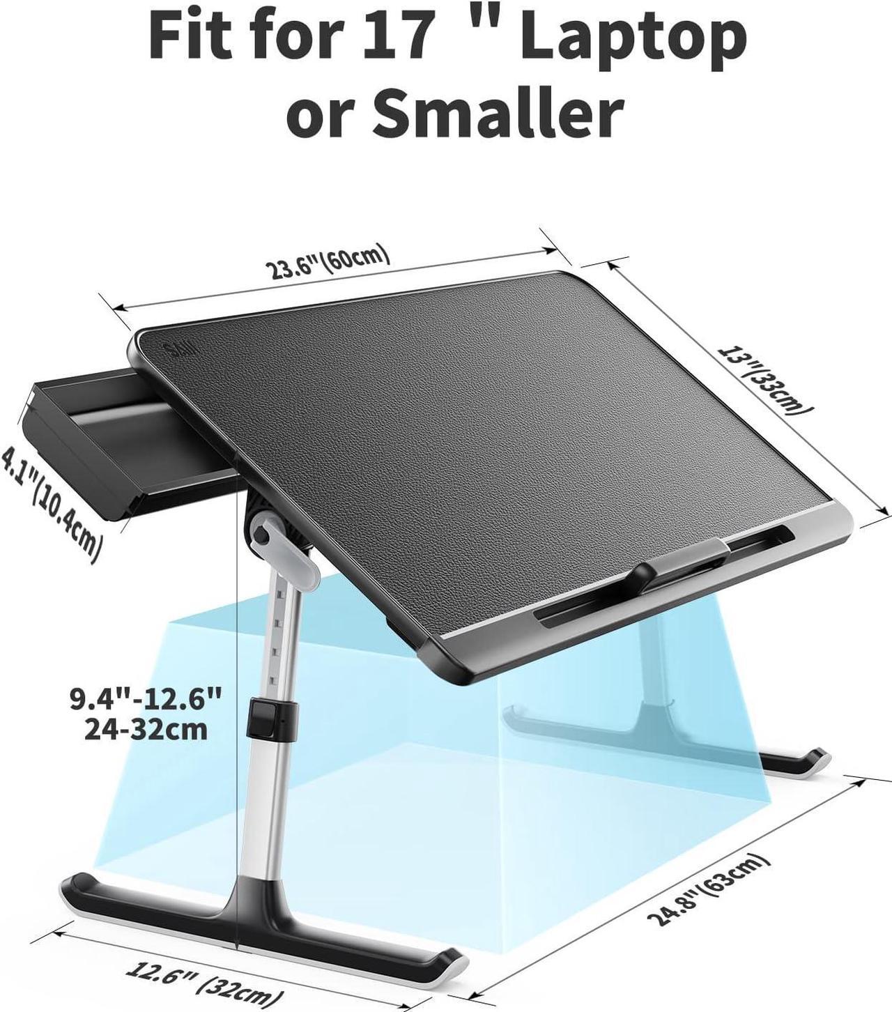 Alt view image 6 of 6 - Laptop Bed Tray Table, Laptop Computer Lap Desk for Bed, Laptop Bed Desk with Anti-Slip PVC Leather,Adjustable Laptop Stand for Bed Sofa Couch, Bed Trays for Eating Breakfast