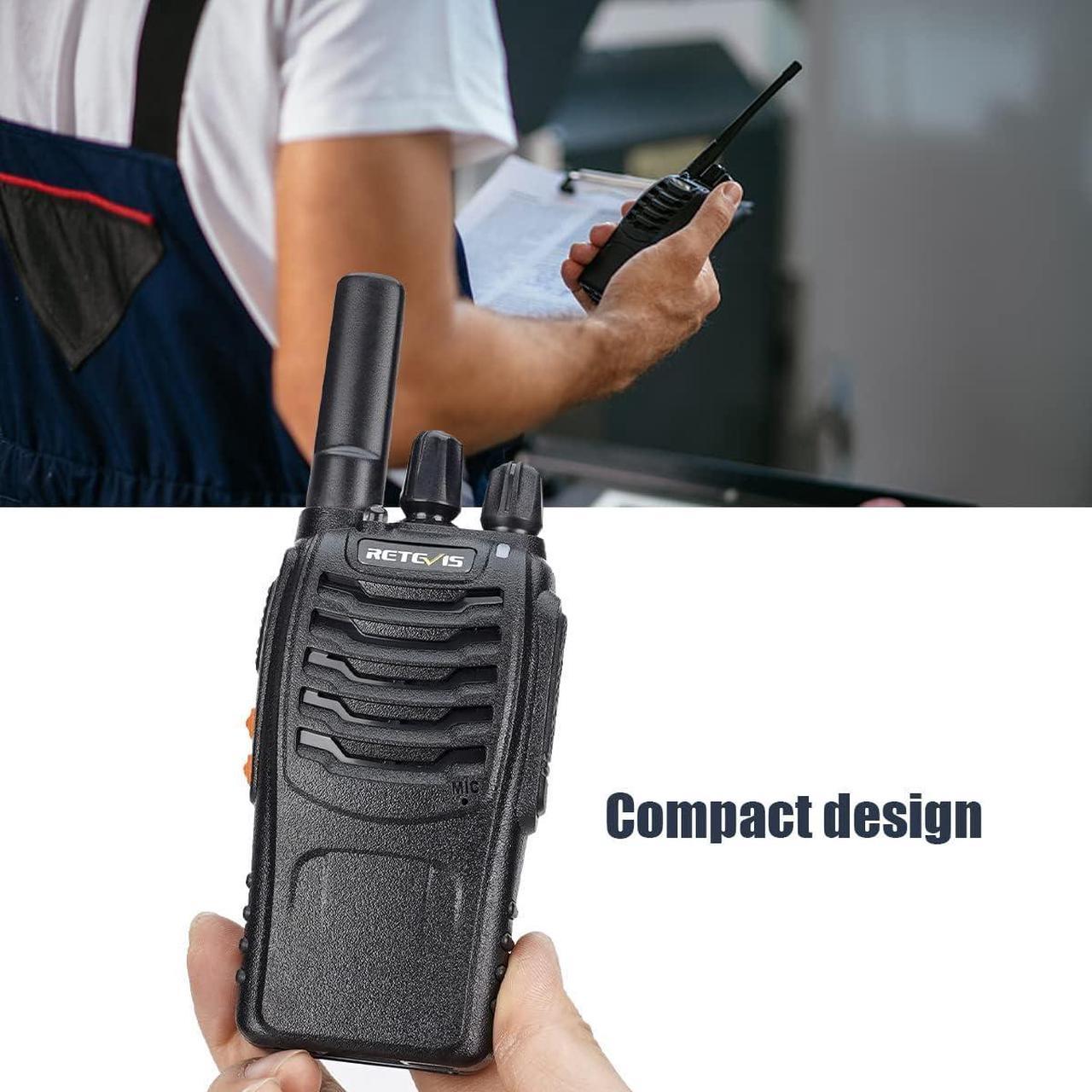 Alt view image 3 of 7 - Retevis H-777 Walkie Talkies for Adults Long Range Hand Free Handheld Rechargeable Two Way Radio Business 2 Way Radios with Charger (6 Pack)