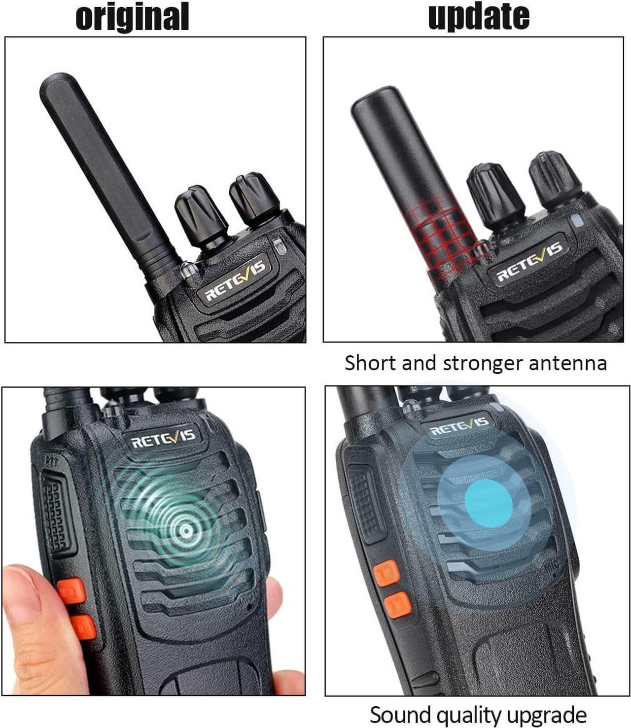 Alt view image 2 of 7 - Retevis H-777 Walkie Talkies for Adults Long Range Hand Free Handheld Rechargeable Two Way Radio Business 2 Way Radios with Charger (6 Pack)