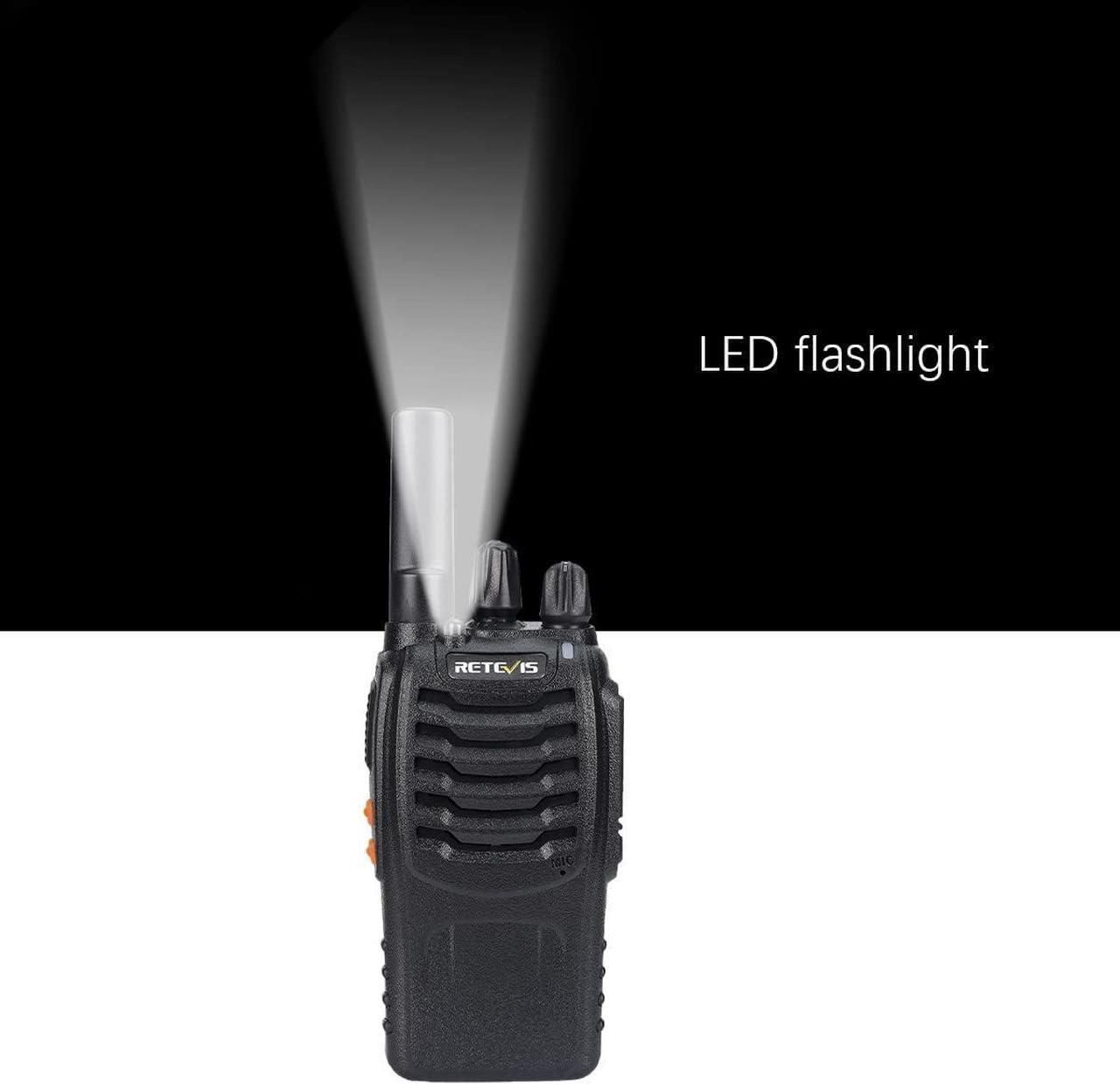 Alt view image 5 of 7 - Retevis H-777 Walkie Talkies for Adults Long Range Hand Free Handheld Rechargeable Two Way Radio Business 2 Way Radios with Charger (6 Pack)
