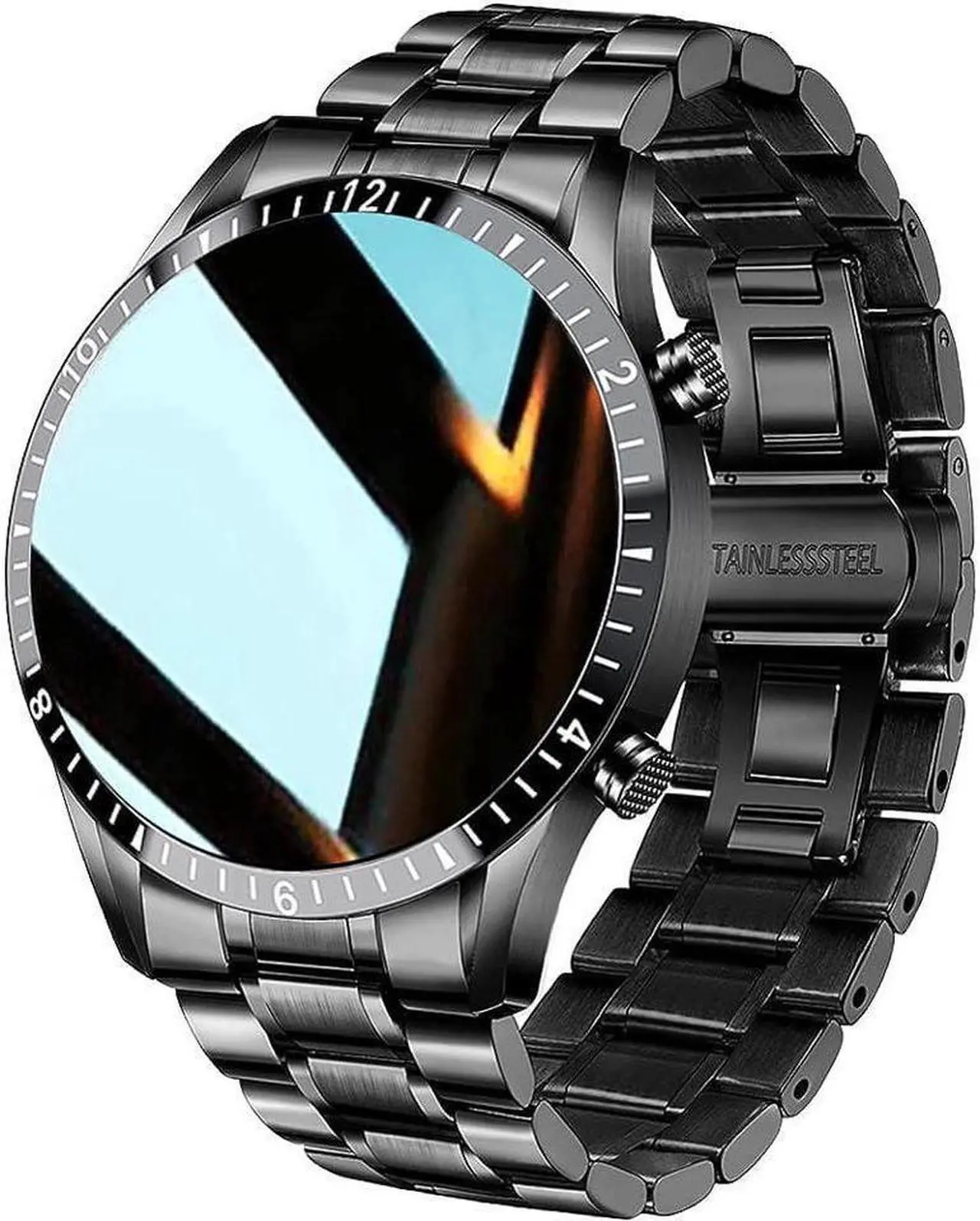 Main image of Men Smart Watch for Android iOS, Bluetooth Calls Voice Chat with Heart Rate/Sleep Monitor Fitness Tracker, 1.3" Full Touch Screen IP67 Waterproof Stainless Steel Activity Tracker for Men
