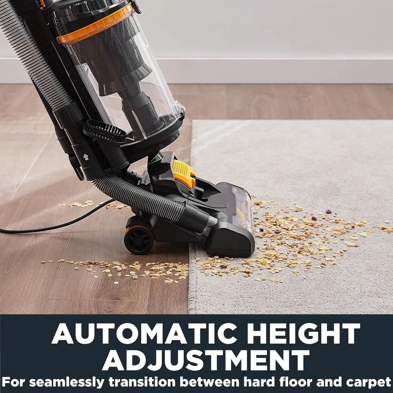 Alt view image 3 of 6 - Powerful Carpet and Floor, Household Cleaner for Home Bagless Lightweight Upright Vacuum, MaxSwivel Pro NEU350 with Pet Tool, Yellow
