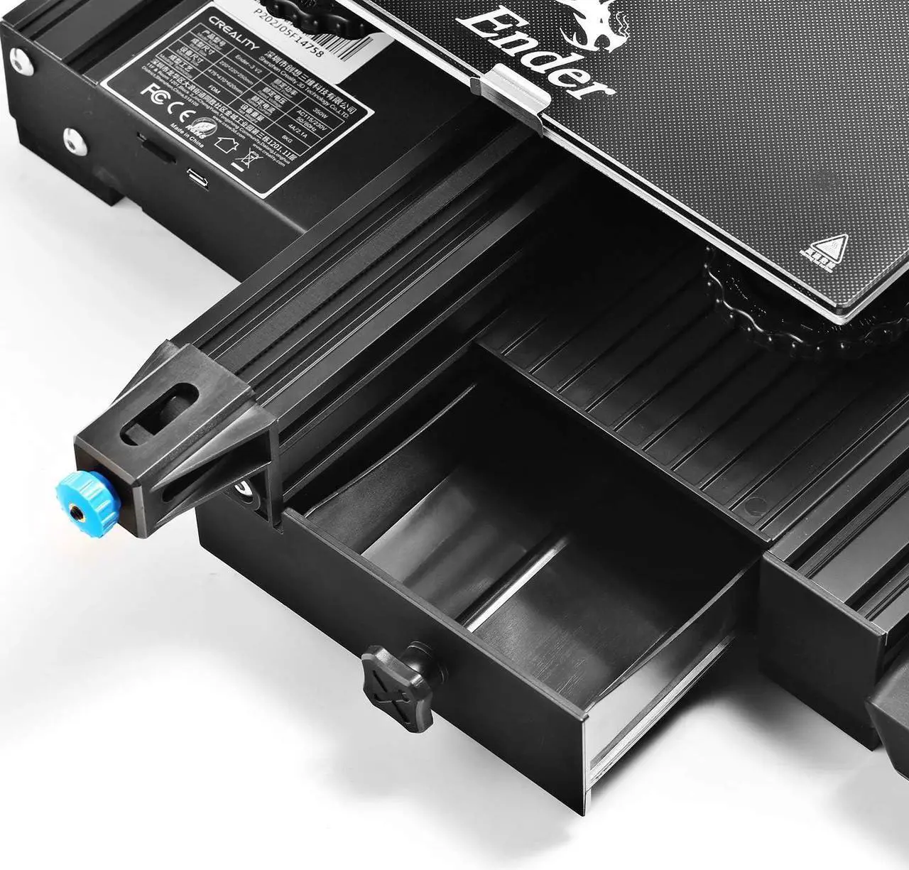 Alt view image 3 of 7 - Official Creality Ender 3 V2 3D Printer, Upgraded Ender 3 3D Printer with Carborundum Glass Bed, Silent Motherboard and MeanWell Power Supply, Build Volume 220 x 220 x 250 mm