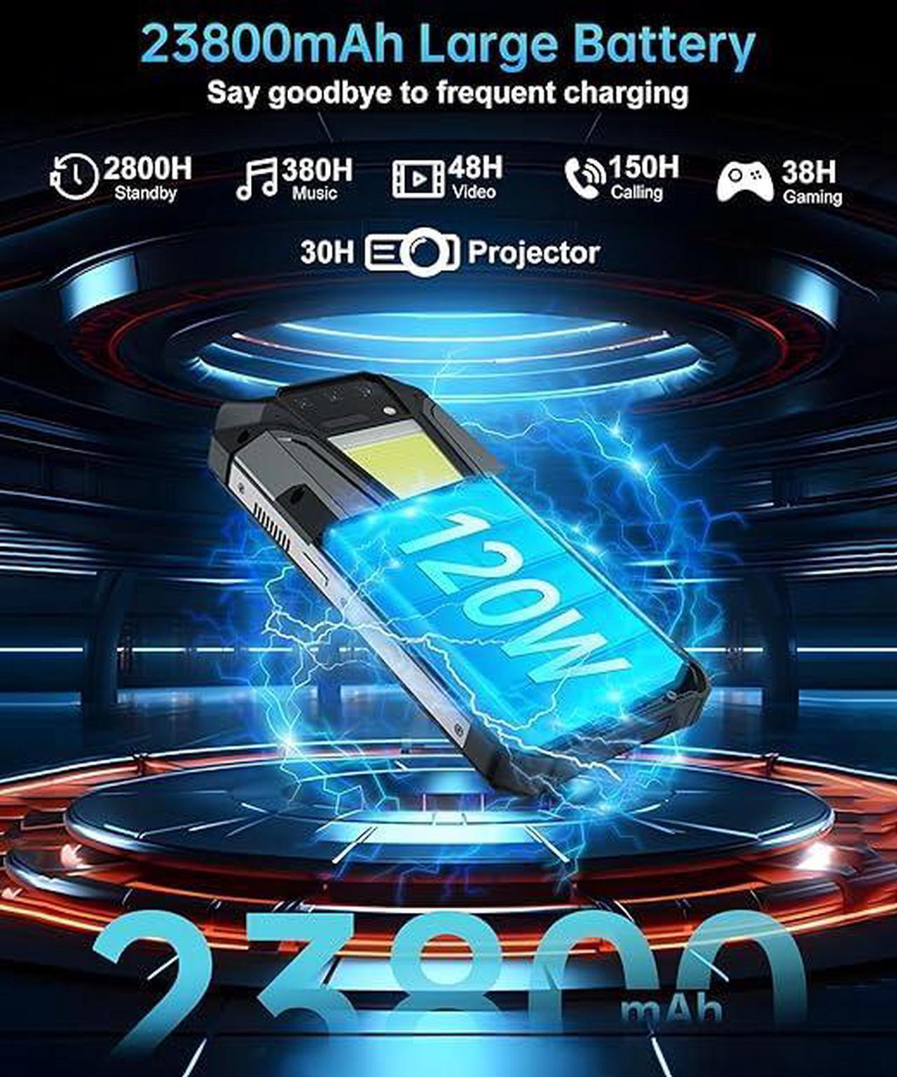 Alt view image 3 of 6 - 8849 Tank 2 Pro Rugged Smartphone Unlocked, 24+512GB/1TB Android 14 Rugged Cell Phone with Projector, 6.79 4G Waterproof Mobile Phones 23800mAh, Fingerprint/Dual Sim/OTG/GPS/Face ID