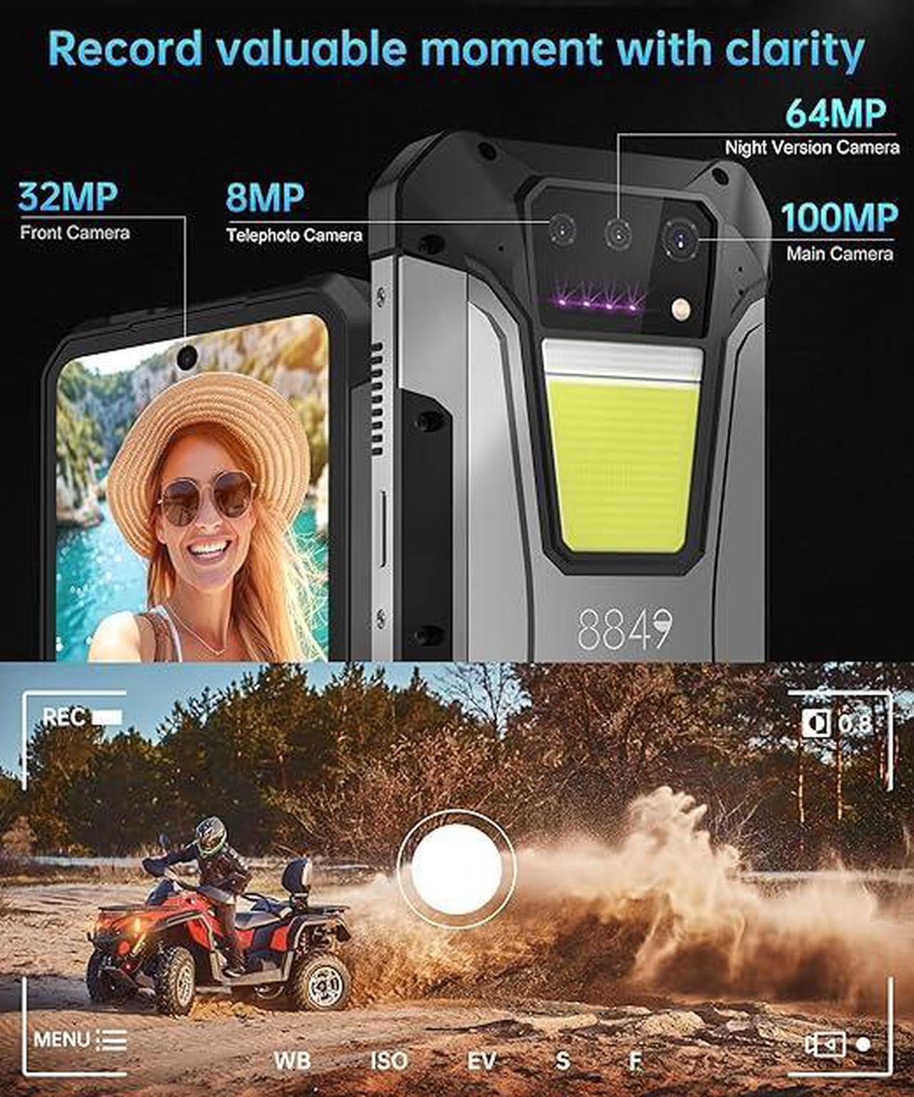 Alt view image 6 of 6 - 8849 Tank 2 Pro Rugged Smartphone Unlocked, 24+512GB/1TB Android 14 Rugged Cell Phone with Projector, 6.79 4G Waterproof Mobile Phones 23800mAh, Fingerprint/Dual Sim/OTG/GPS/Face ID