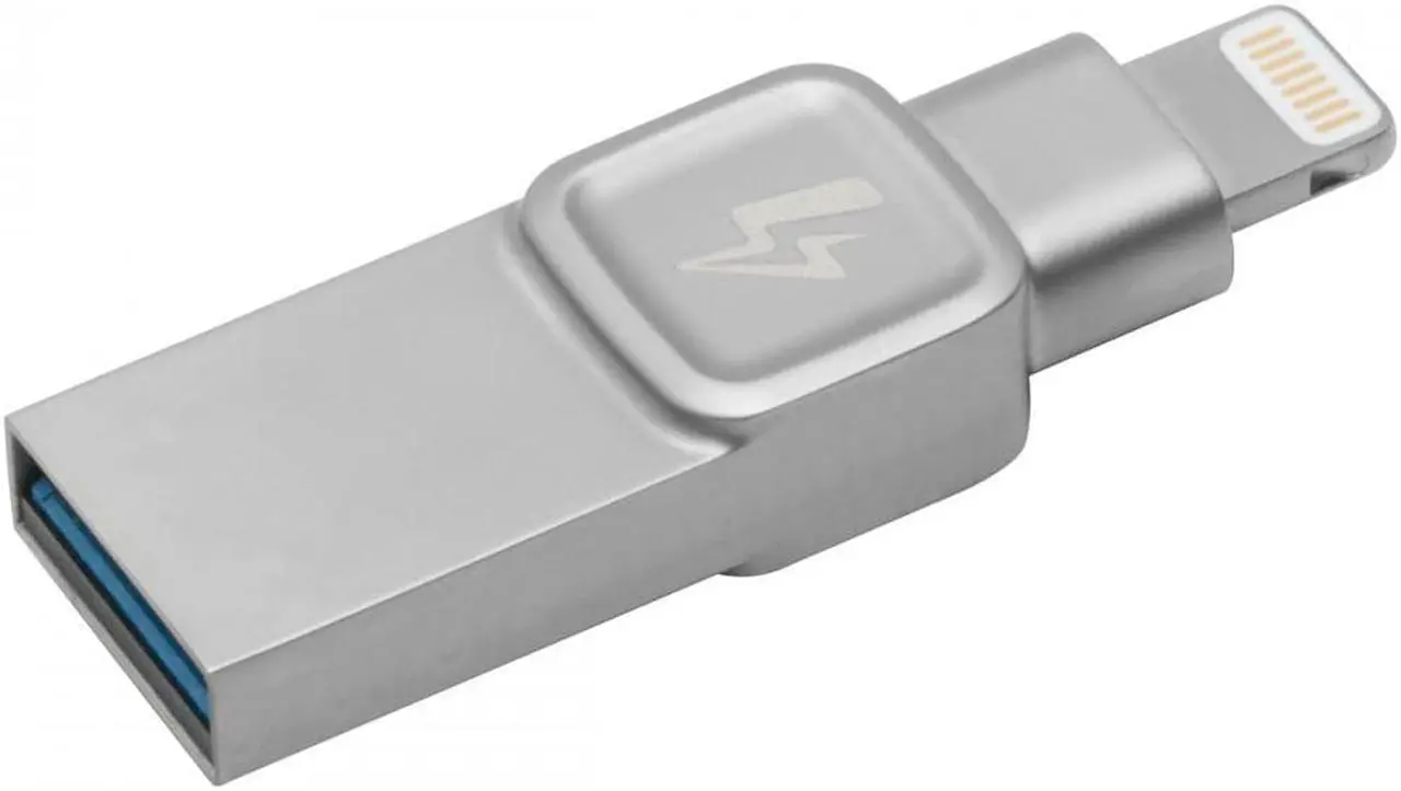 Alt view image 10 of 12 - Kingston - C-USB3L-SR32G-EN - Kingston DataTraveler Bolt Duo - 32 GB - Lightning, USB 3.1 Type A - Silver - 1