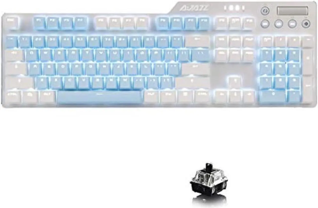 Main image of Ajazz AK35i Mechanical Keyboard Wired Gaming Keyboard White Backlight 2 Colors PBT Buttons Cute Female Keyboard English Keyboard 104 Keys (White & Sky Blue-Black)